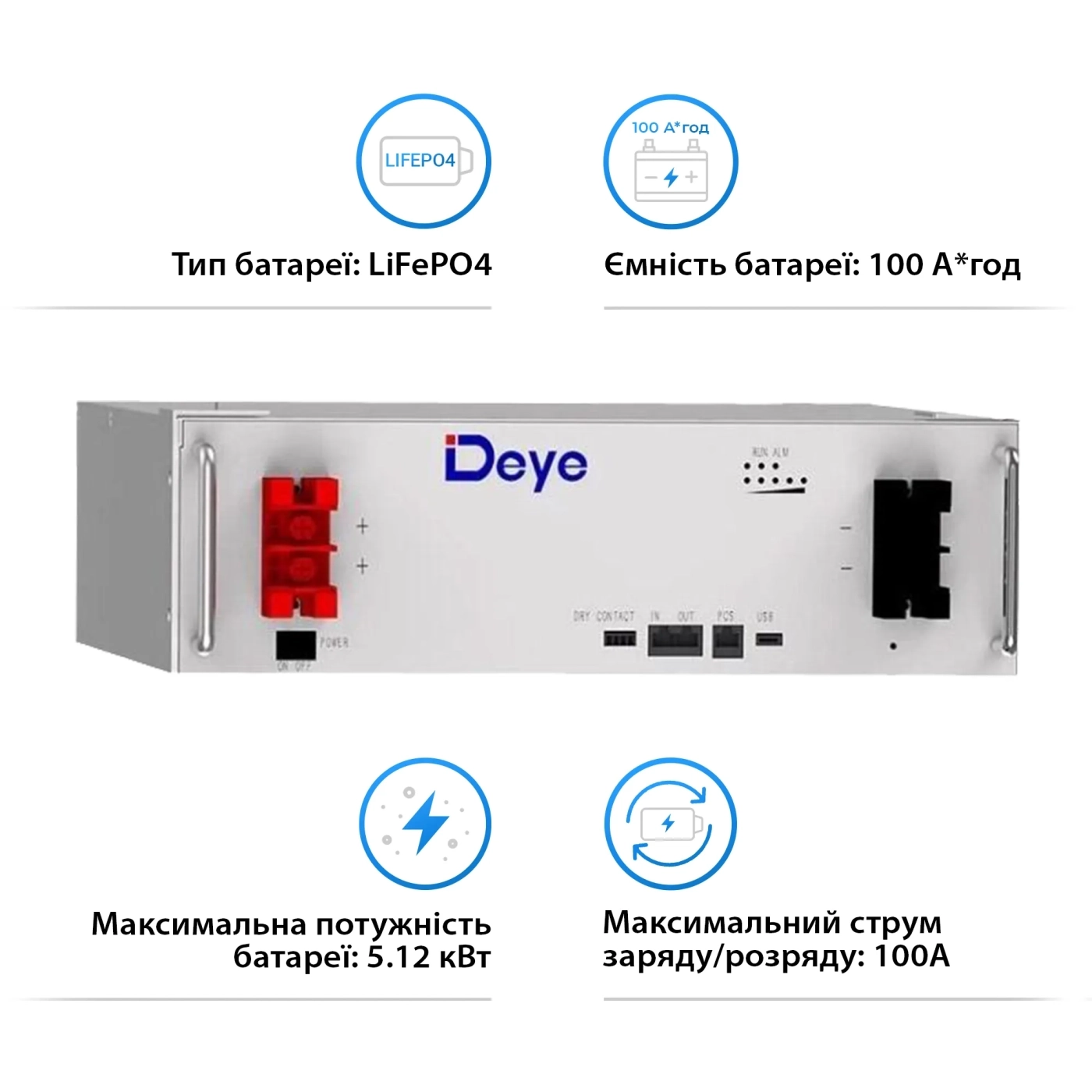 Купить Система хранения энергии DEYE SUN-6K-SG03LP1-EU-2DE10.24K-LFP 6000W 10.24kh 2BAT LiFePO4 6000 циклов - фото 5