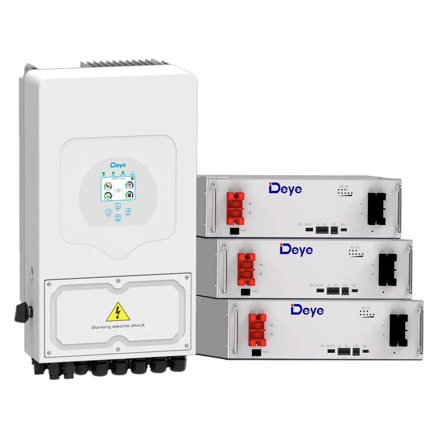 Купить Система хранения энергии DEYE SUN-6K-SG03LP1-EU-3DE15.36K-LFP 6000W 15.36kh 3BAT LiFePO4 6000 циклов - фото 1