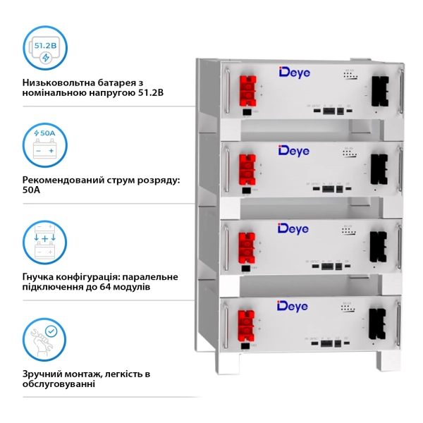 Купить Система хранения энергии DEYE SUN-6K-SG03LP1-EU-3DE15.36K-LFP 6000W 15.36kh 3BAT LiFePO4 6000 циклов - фото 6