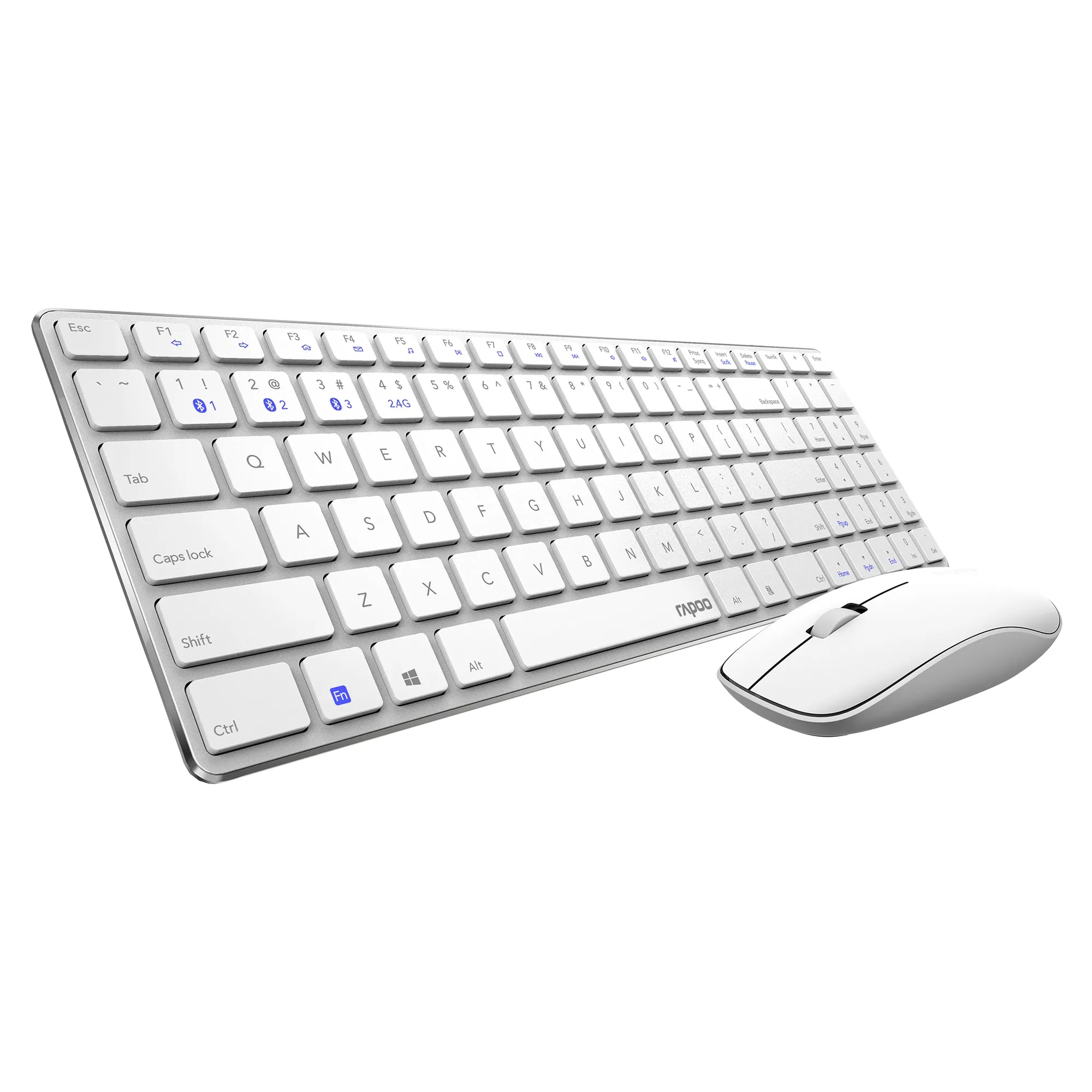 Купити Комплект клавіатура та мишка RAPOO 9300M Wireless White - фото 1