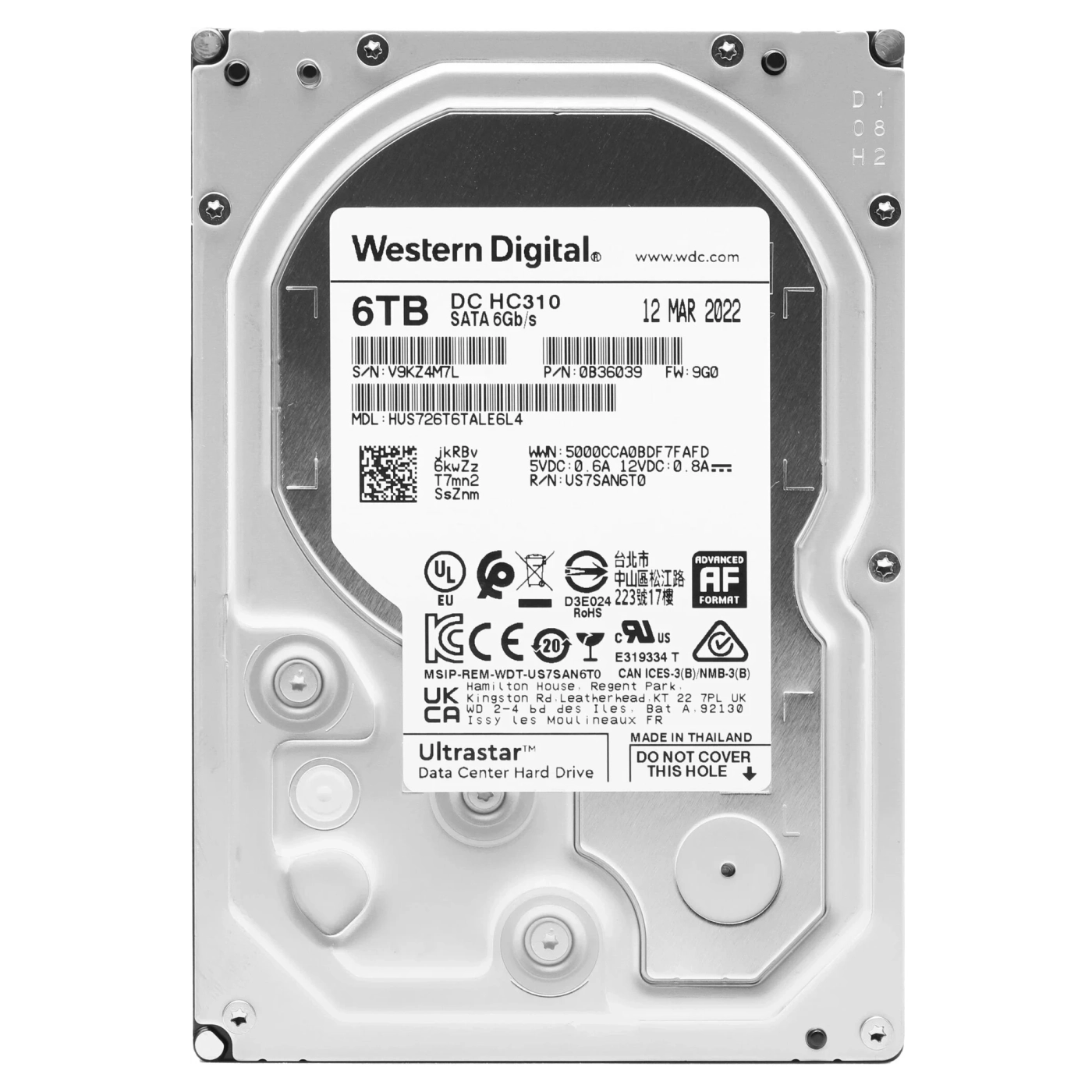 Купить Жесткий диск WD Ultrastar DC HC310 6TB 7200rpm 256MB 3.5" SATA III (HUS726T6TALE6L4/0B36039) - фото 1