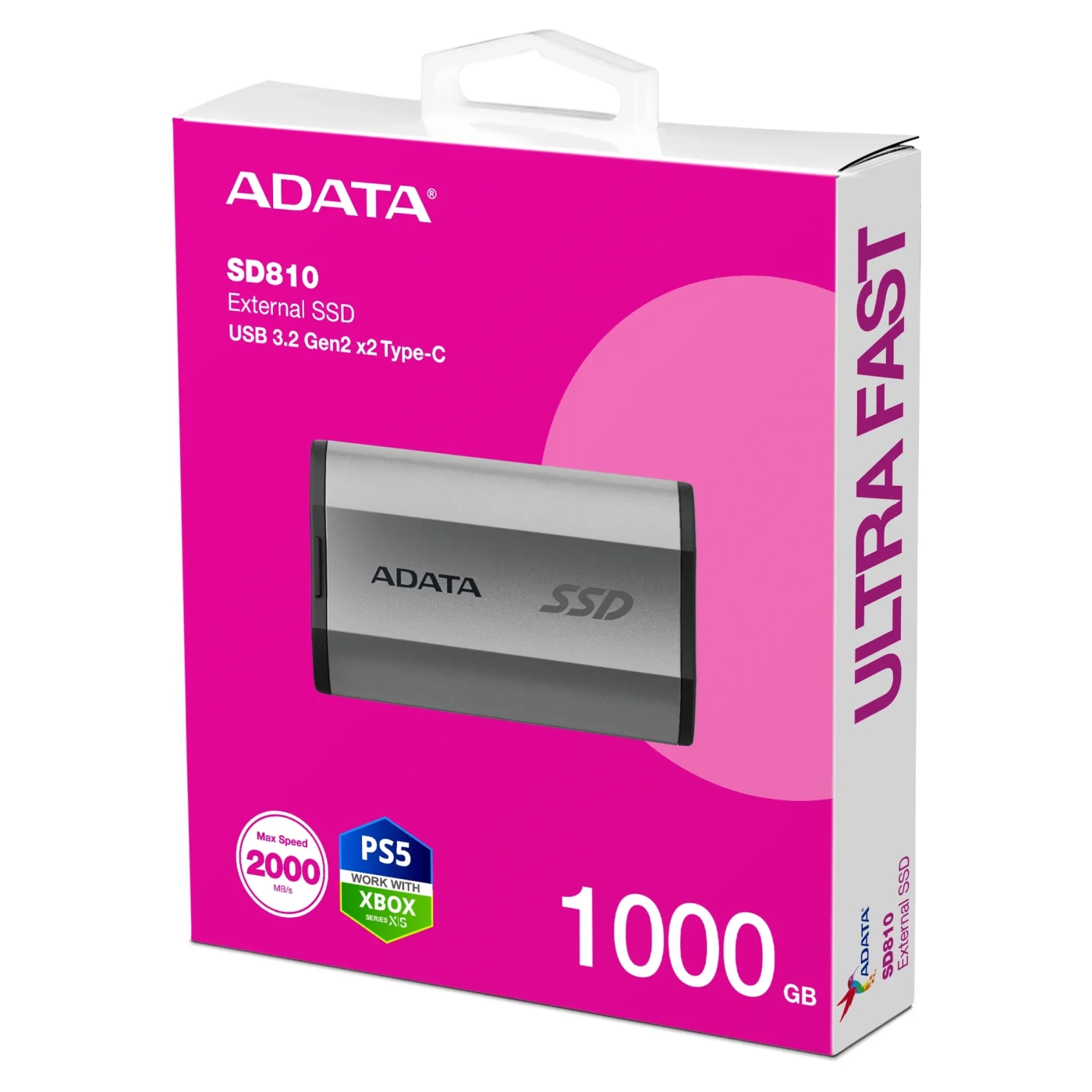 Купить SSD диск ADATA SD810 1TB USB 3.2 (SD810-1000G-CSG) silver - фото 6