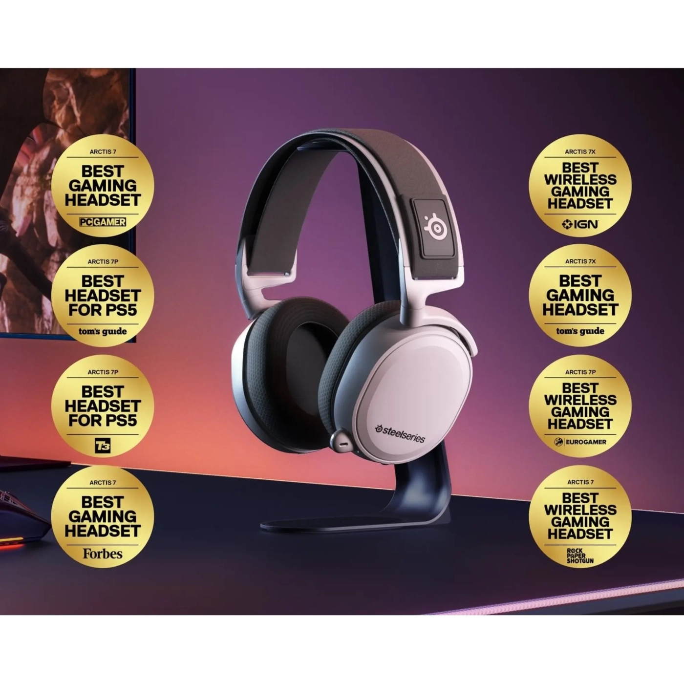 Купить Наушники SteelSeries Arctis 7+ White (SS61461) - фото 8