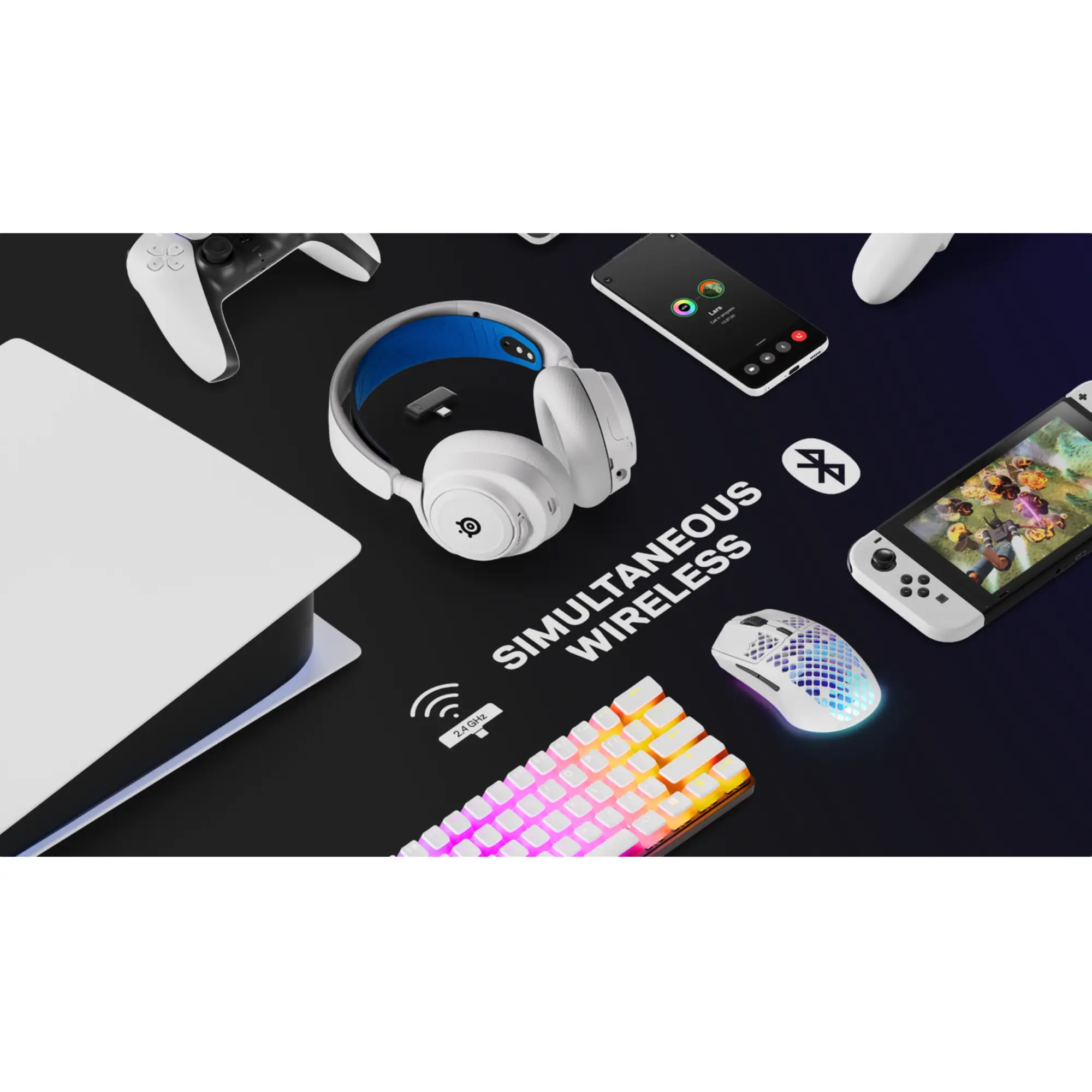 Купити Навушники SteelSeries Arctis Nova 7P Wireless White (SS61561) - фото 7