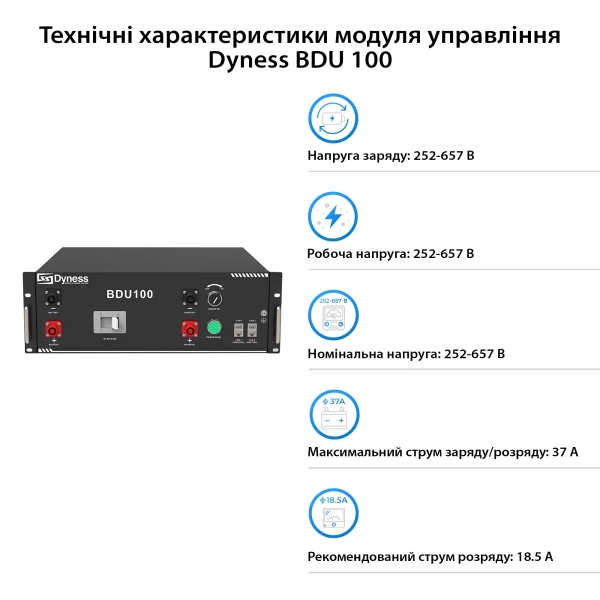 Купить Блок батарей Dyness HV51100-11 56.32kW 614.4V 100Ah LiFePO4 BDU100 RACK - фото 4