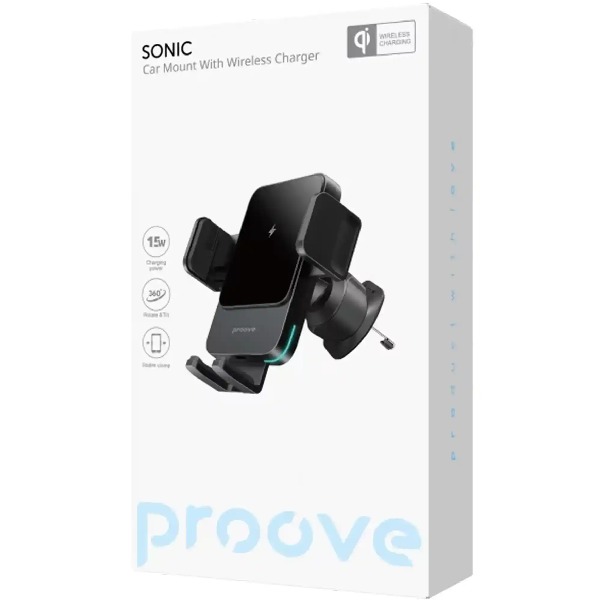 Купить Автодержатель с беспроводной зарядкой Proove Sonic Charge 15W (WHSN15002001) - фото 2