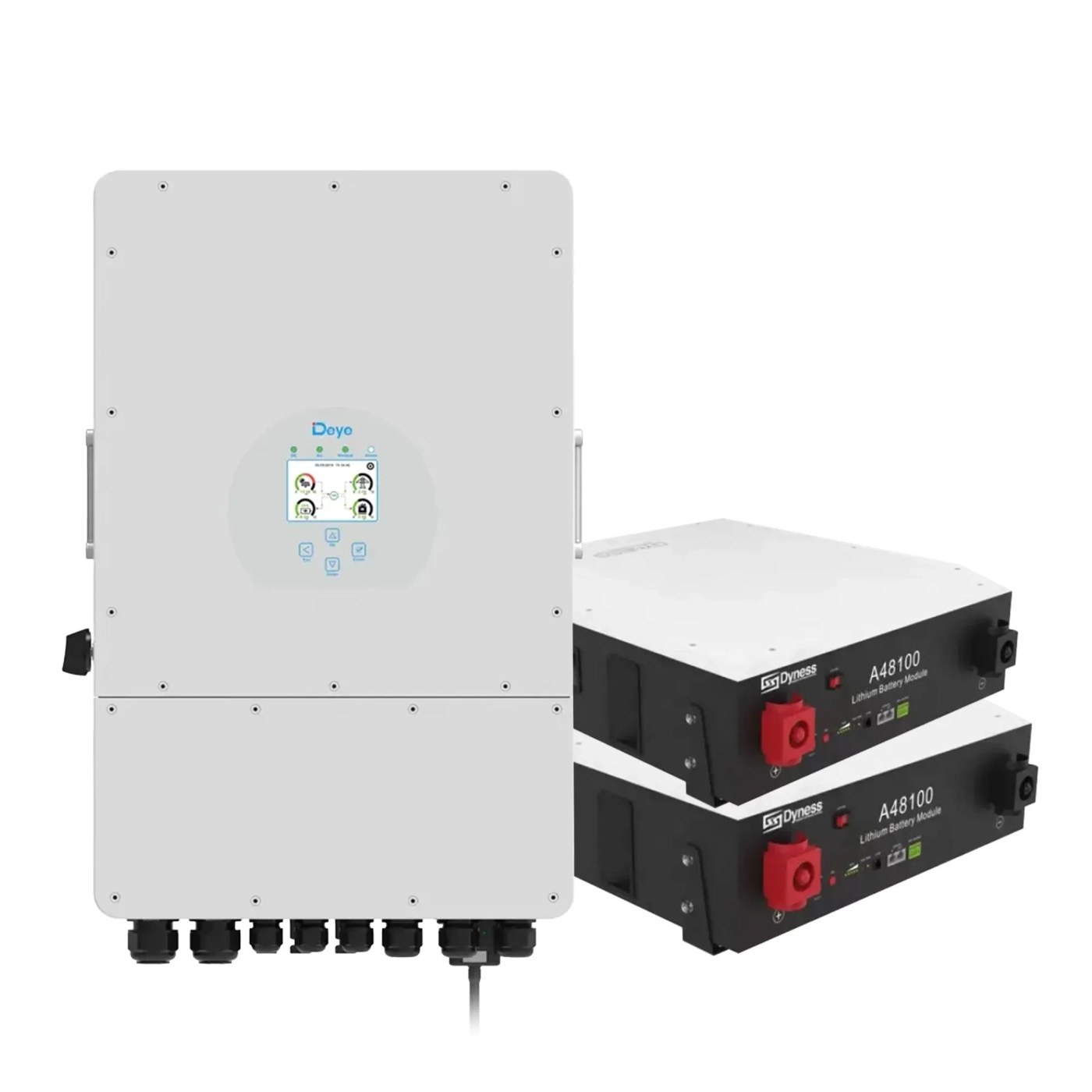 Купить Система хранения энергии DEYE SUN-10K-SG02LP1-EU-AM3-2DY9.6K-LFP-W 10kW 9.6kWh 2BAT LiFePO4 6000 циклов - фото 1