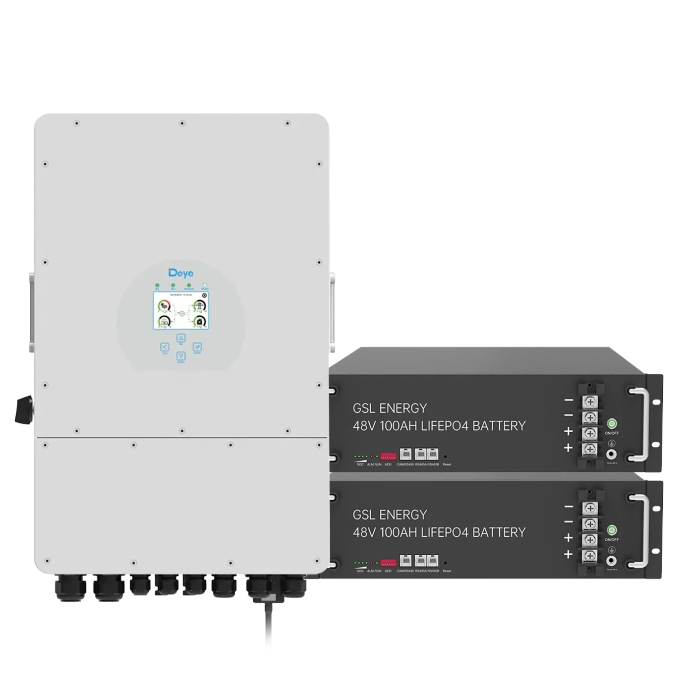 Купить Система хранения энергии DEYE SUN-10K-SG02LP1-EU-AM3-2GS9.6K-LFP 10kW 9.6kWh 2BAT LiFePO4 6500 циклов - фото 1