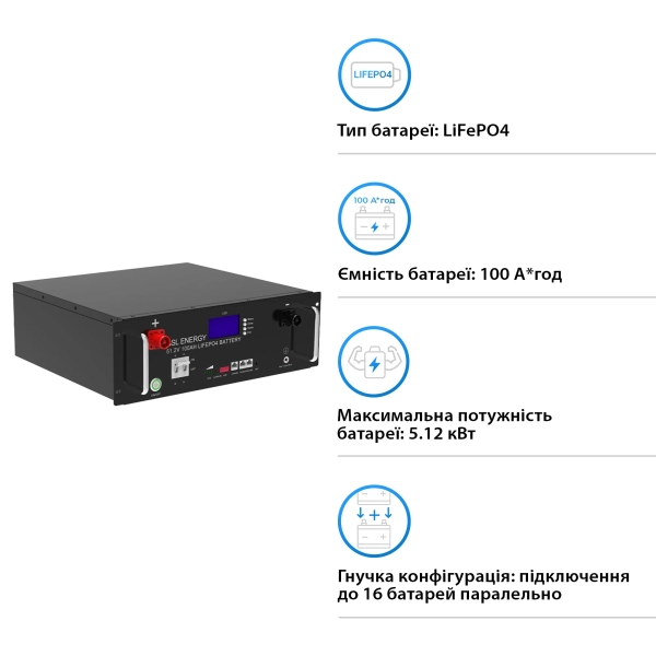 Купить Система хранения энергии DEYE SUN-10K-SG02LP1-EU-AM3-3GS15.36K-LFP 10kW 15.36kWh 3BAT LiFePO4 6500 циклов - фото 4