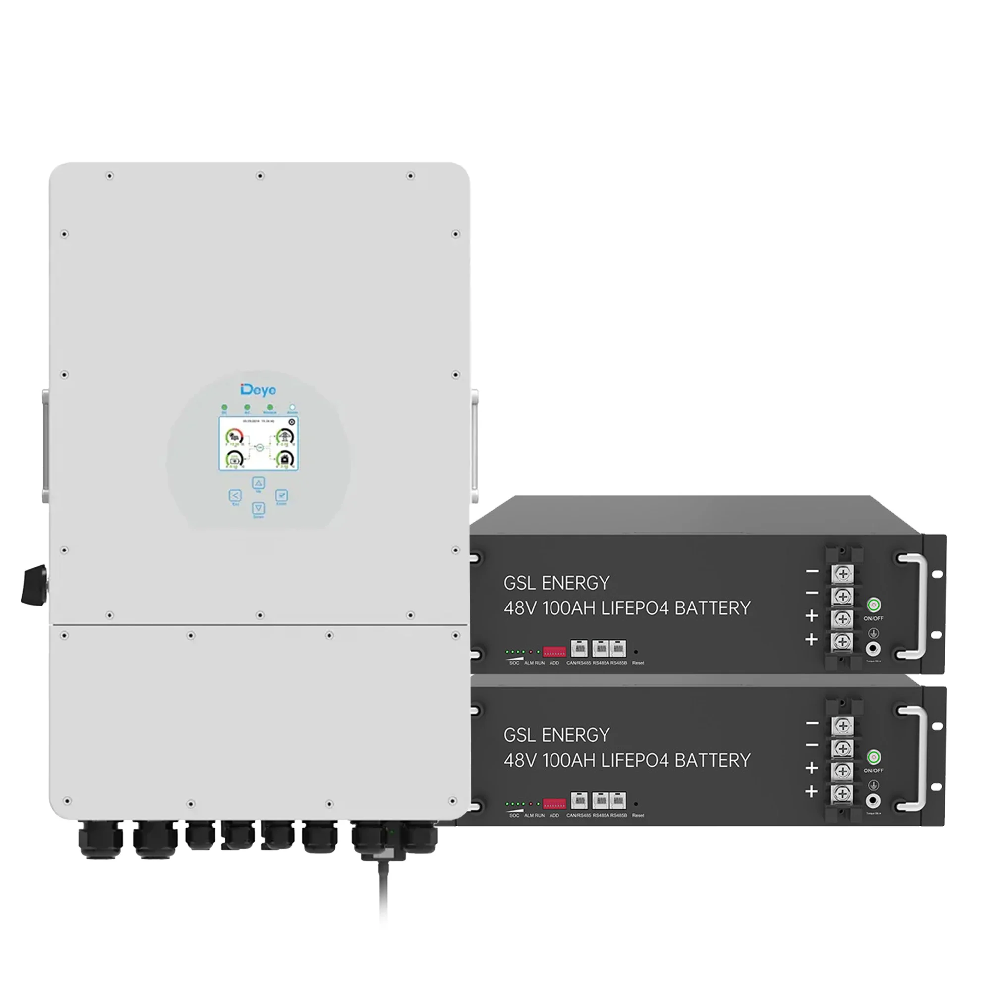 Купить Система хранения энергии DEYE SUN-10K-SG04LP3-EU-2GS9.6K-LFP 10kW 9.6kWh 2BAT LiFePO4 6500 циклов - фото 1