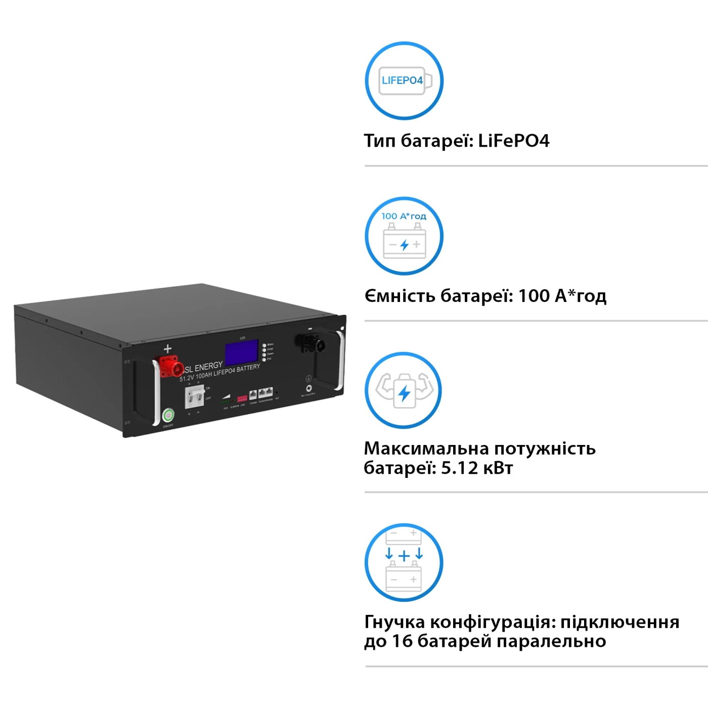 Купить Система хранения энергии DEYE SUN-10K-SG04LP3-EU-2GS10.24K-LFP 10kW 10.24kWh 2BAT LiFePO4 6500 циклов - фото 4