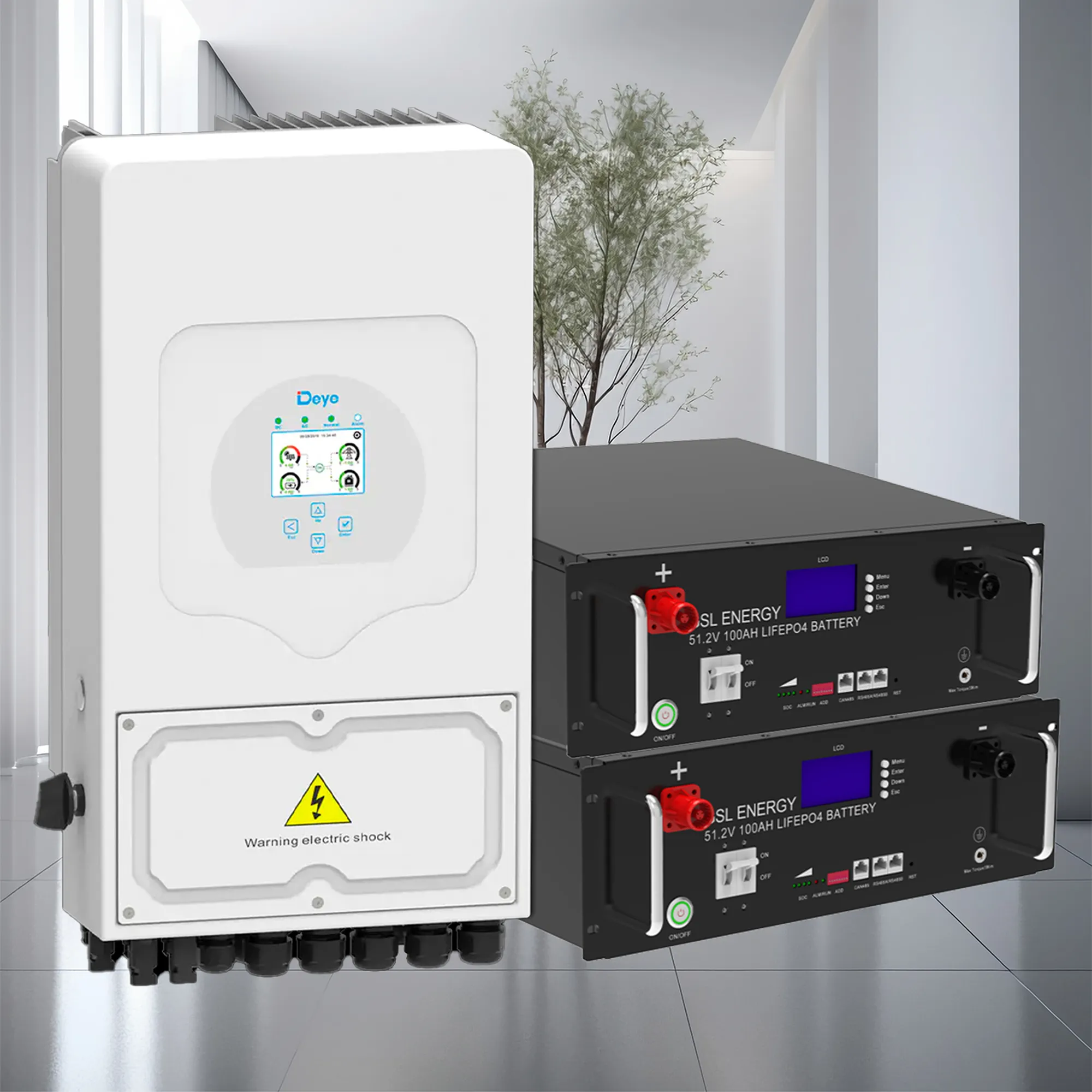 Купить Система хранения энергии DEYE SUN-6K-SG03LP1-EU-2GS10.24K-LFP 6kW 10.24kWh 2BAT LiFePO4 6500 циклов - фото 2