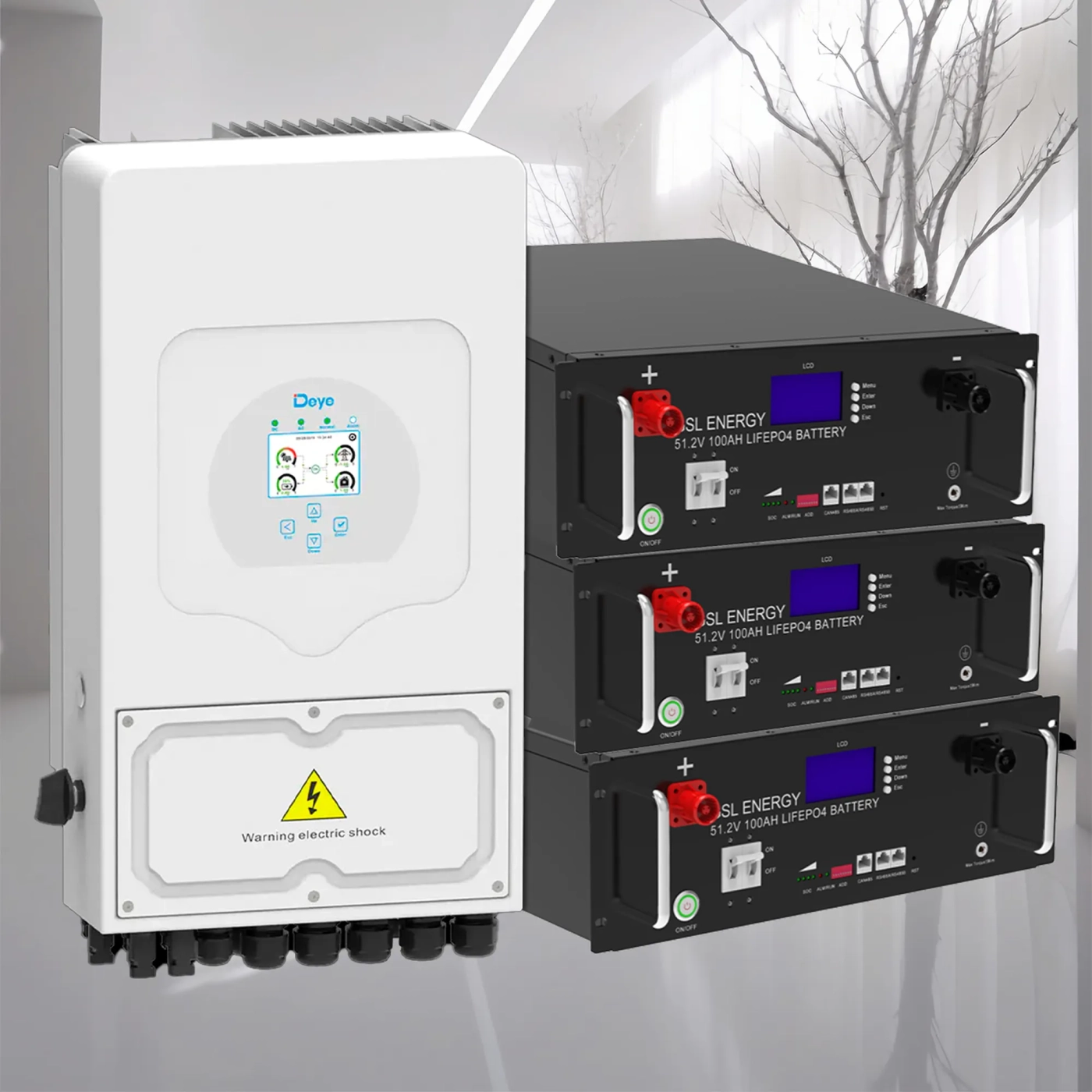 Купить Система хранения энергии DEYE SUN-6K-SG03LP1-EU-3GS15.36K-LFP 6kW 15.36kWh 3BAT LiFePO4 6500 циклов - фото 2