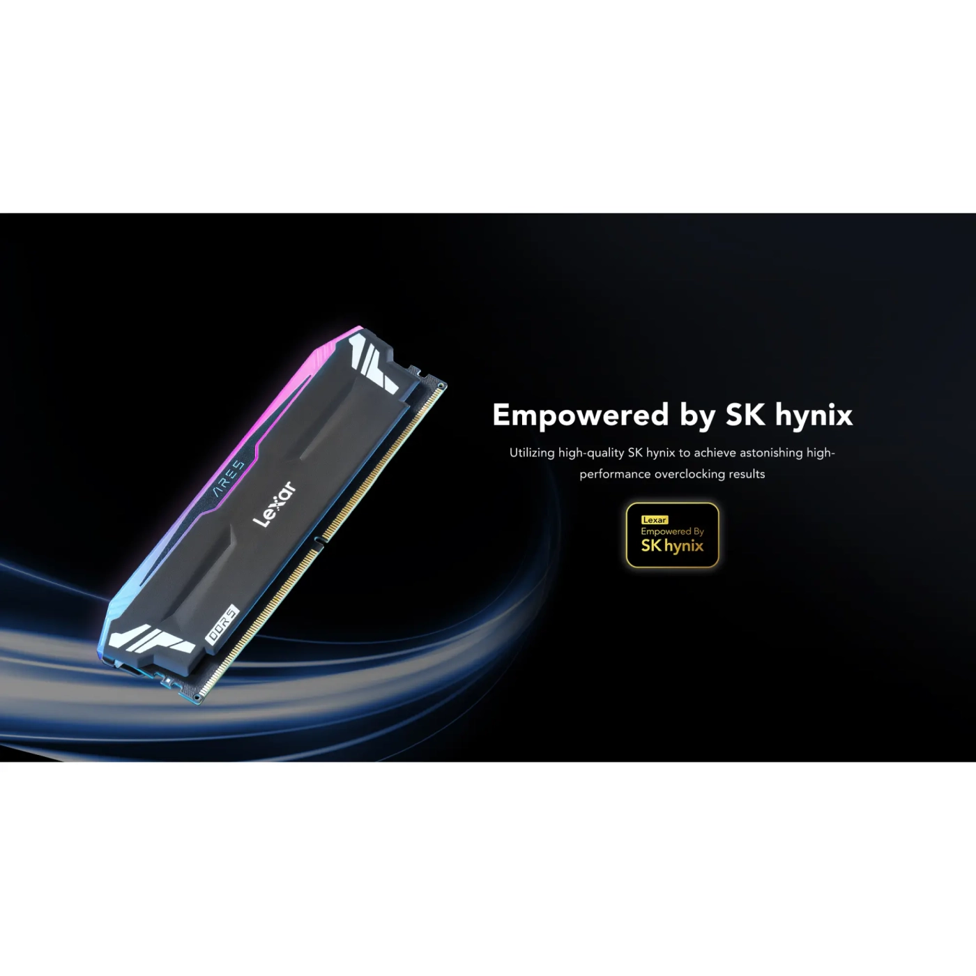 Купить Модуль памяти Lexar ARES RGB Black DDR5-6400 32GB (2x16GB) (LD5EU016G-R6400GDLA) - фото 4