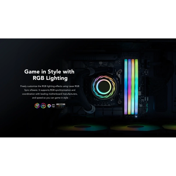 Купить Модуль памяти Lexar ARES RGB Black DDR5-6400 32GB (2x16GB) (LD5EU016G-R6400GDLA) - фото 6