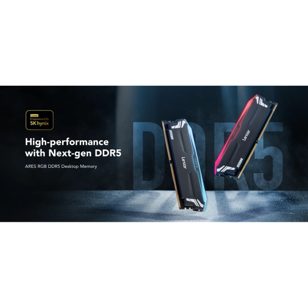 Купить Модуль памяти Lexar ARES RGB Black DDR5-6800 32GB (2x16GB) (LD5U16G68C34LA-RGD) - фото 5