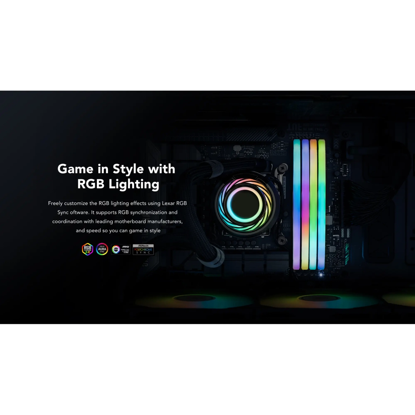 Купить Модуль памяти Lexar ARES RGB Black DDR5-6800 32GB (2x16GB) (LD5U16G68C34LA-RGD) - фото 6