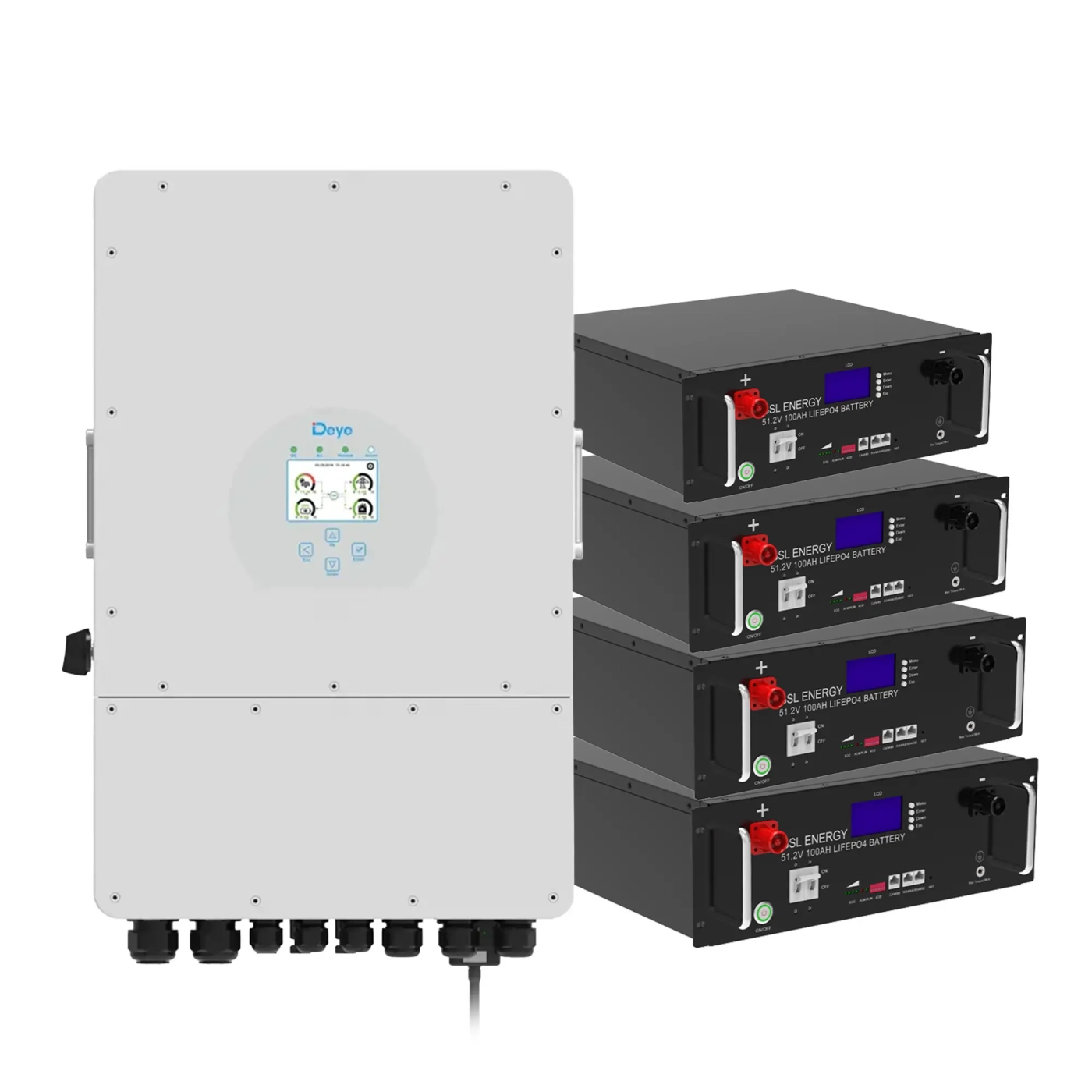 Купить Система хранения энергии DEYE SUN-12K-SG02LP1-EU-AM3-4GS20.48K-LFP 12kW 20.48kWh 4BAT LiFePO4 6500 циклов - фото 1