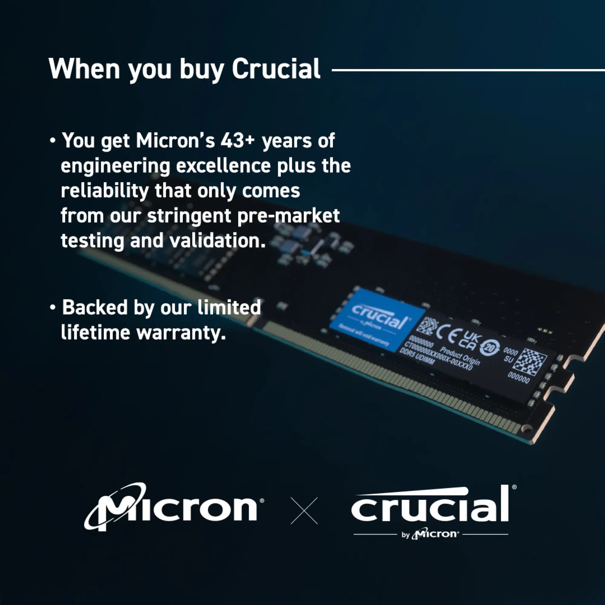 Купить Модуль памяти Crucial DDR5-5200 16GB (2x8GB) (CT2K8G52C42U5) - фото 6