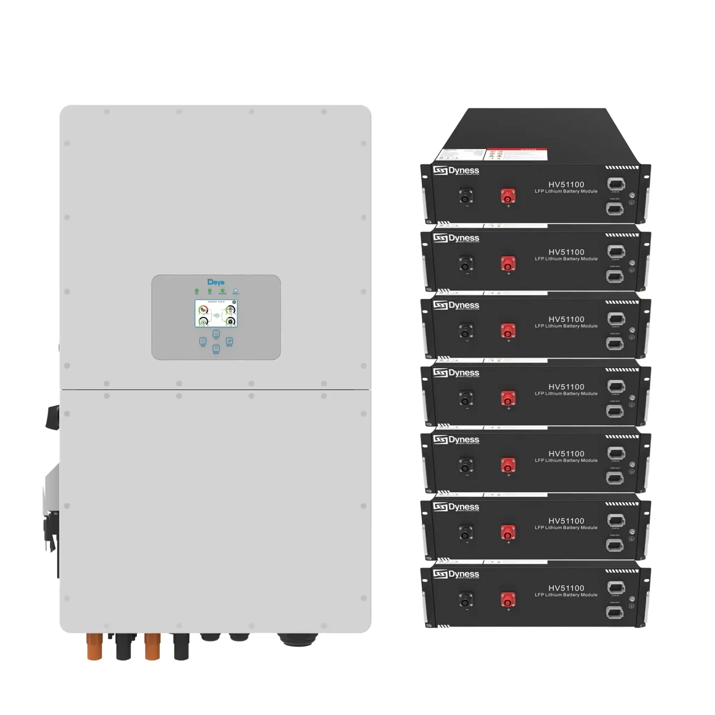 Купити Система зберігання енергії DEYE SUN-30K-SG01HP3-EU-BM3-HV51100-7-35.84kW-LFP 30kW 35.84kWh 1BAT LiFePO4 6000 циклів - фото 1