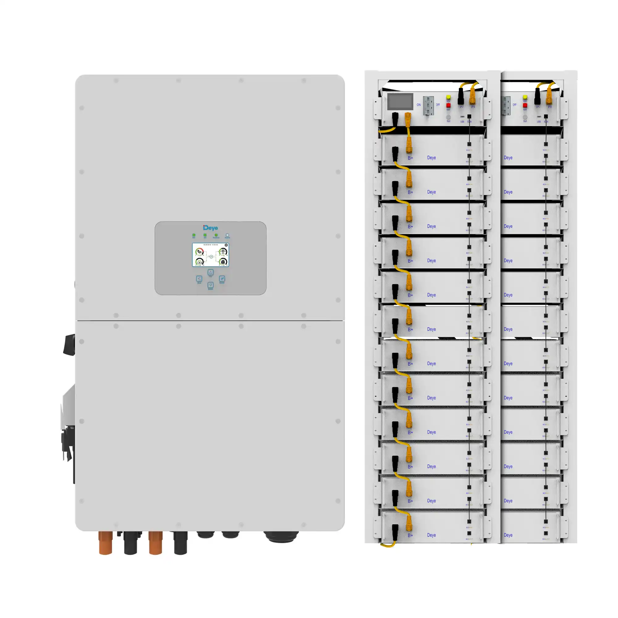 Купить Система хранения энергии DEYE SUN-50K-SG01HP3-EU-BM4-2BOS-G12-122.88kW-LFP 50kW 122.88kWh 2BAT LiFePO4 6000 циклов - фото 1