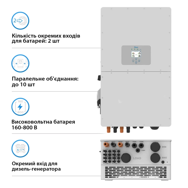 Купить Система хранения энергии DEYE SUN-50K-SG01HP3-EU-BM4-BOS-G12-61.44kW-LFP 50kW 61.44kWh 1BAT LiFePO4 6000 циклов - фото 3