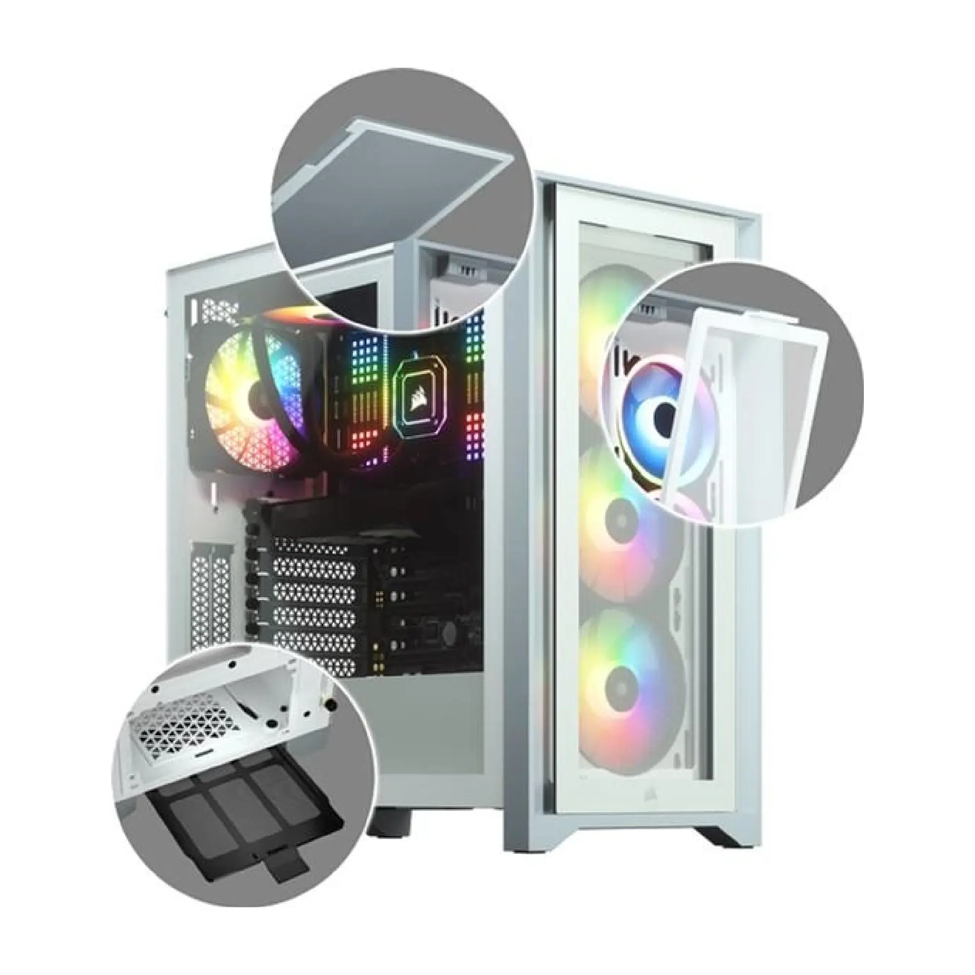 Купить Корпус Corsair iCUE 4000X RGB Tempered Glass White (CC-9011205-WW) - фото 8