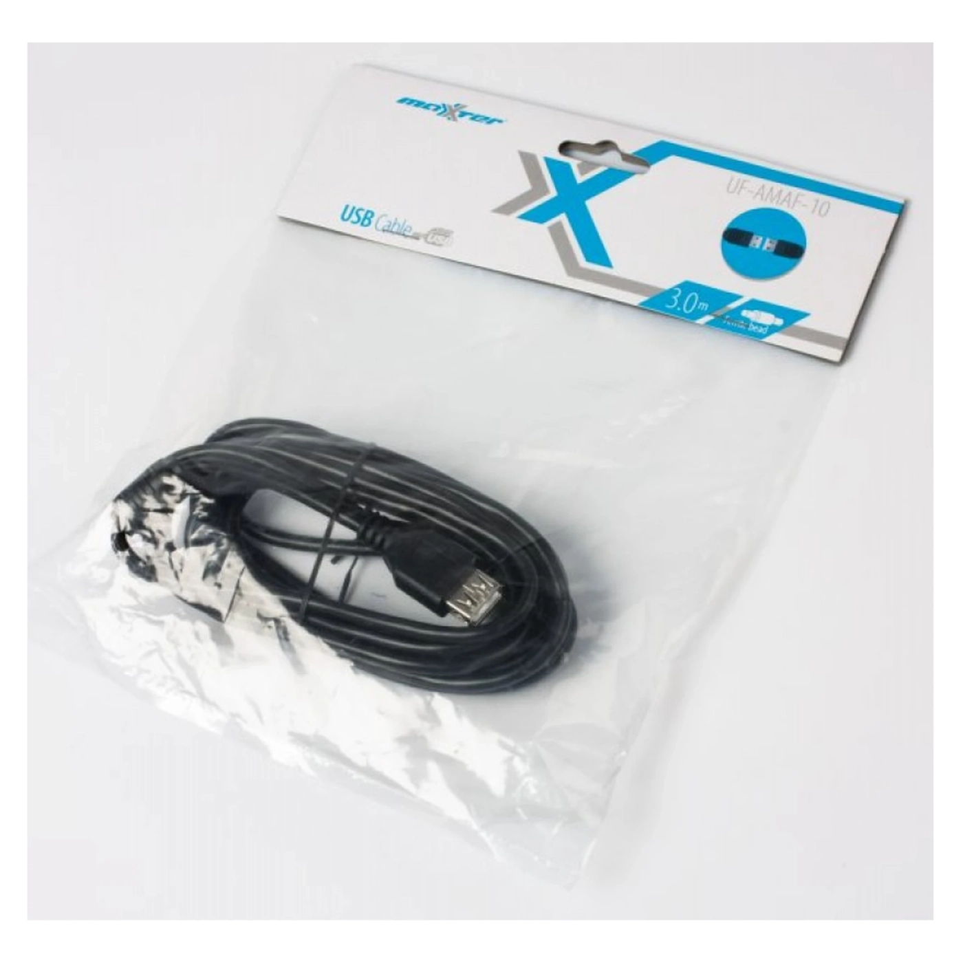 Купить Кабель-удлинитель Maxxter UF-AMAF-10, USB2.0, феррит, 3м - фото 2