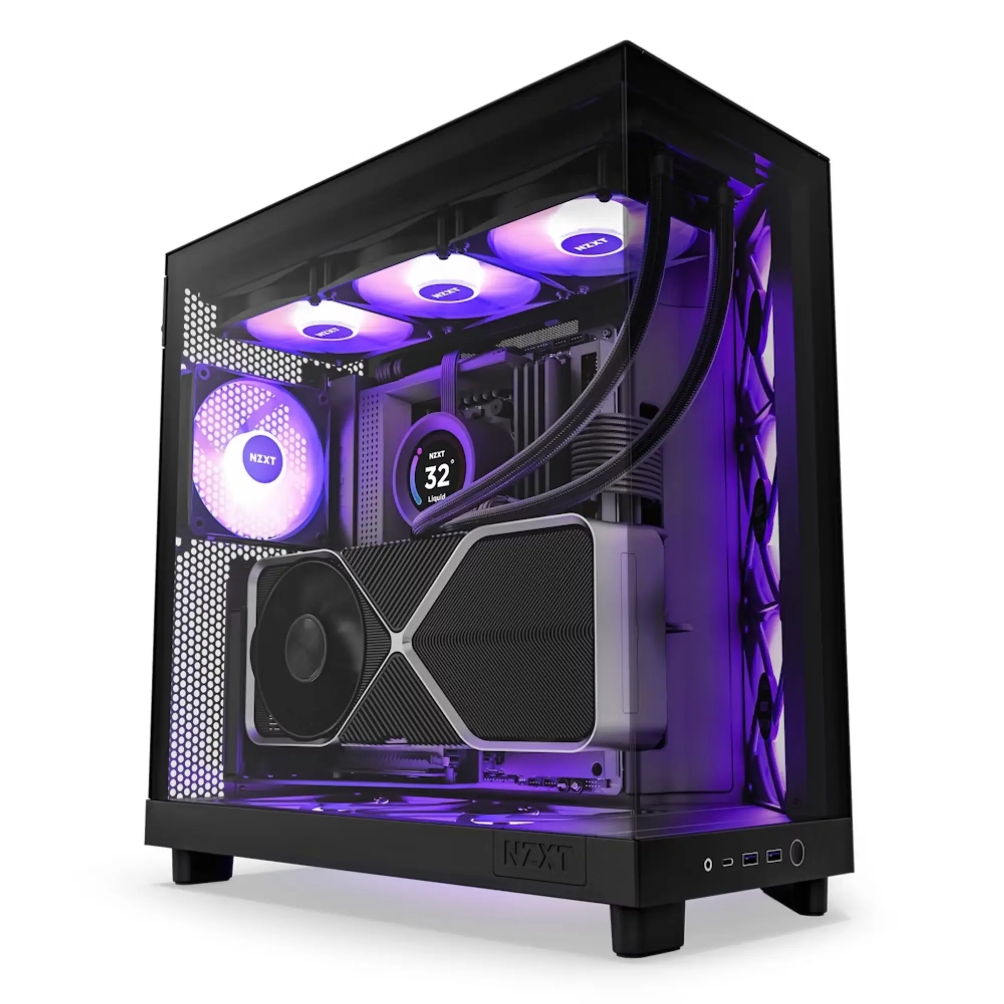 Купить Корпус NZXT H6 Flow RGB Matte Black (CC-H61FB-R1) - фото 1