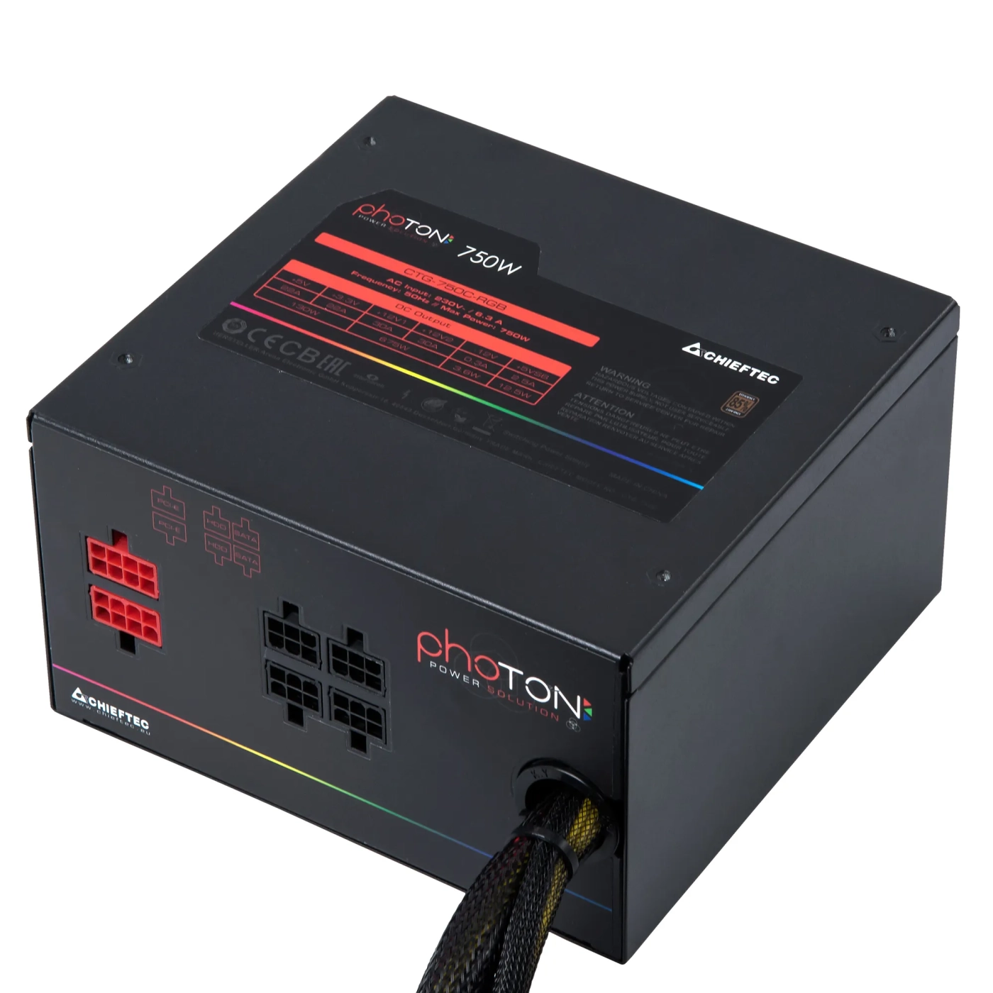 Купити Блок живлення CHIEFTEC Photon 750W RGB (CTG-750C-RGB) - фото 4