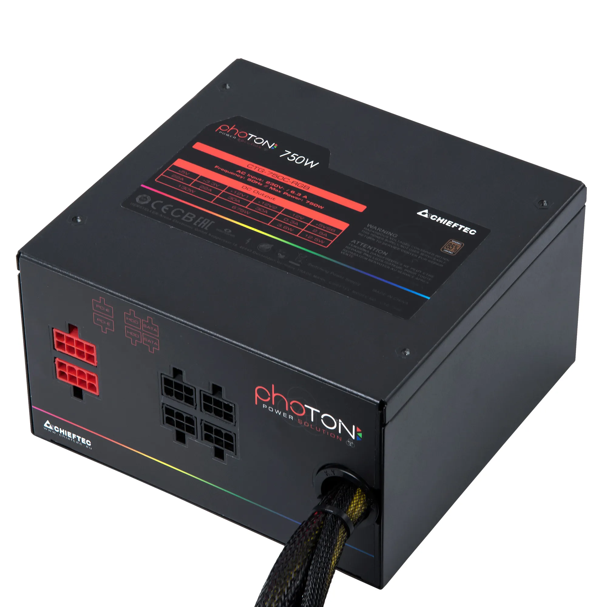 Купити Блок живлення CHIEFTEC Photon 750W RGB (CTG-750C-RGB) - фото 4