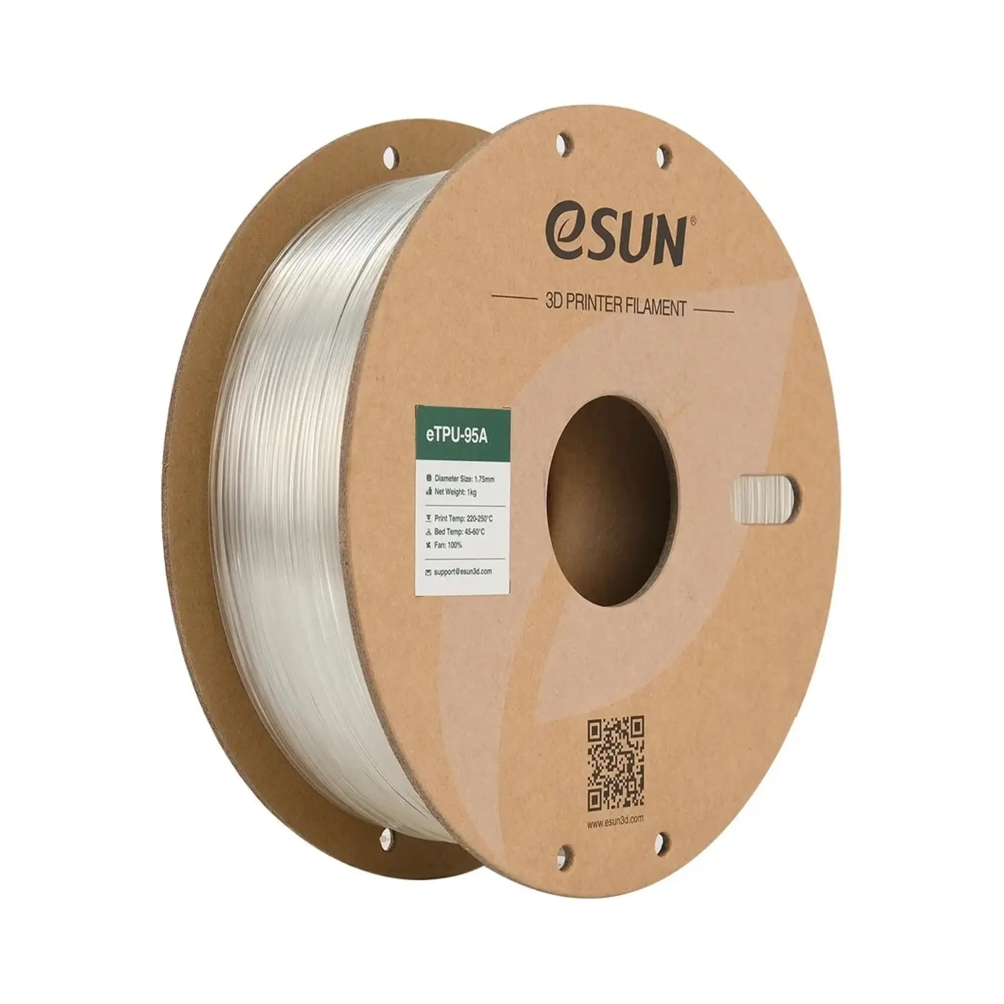 Купити eTPU-95A Filament (пластик) для 3D принтера eSUN 1кг, 1.75мм, натуральний (ETPU-95A175N1) - фото 1