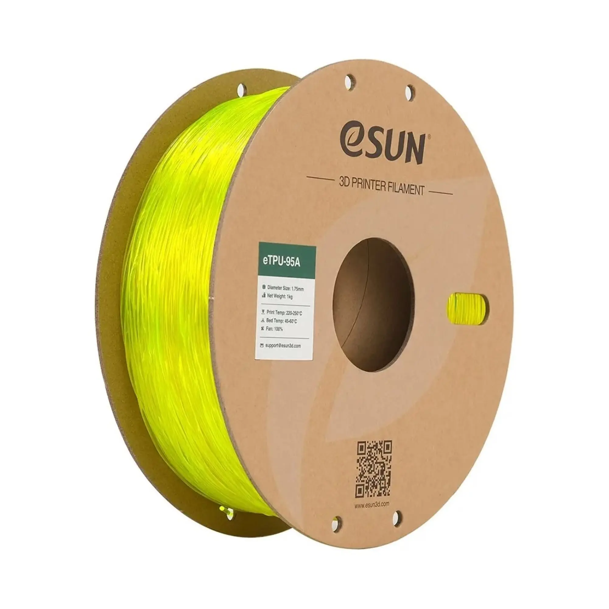 Купити eTPU-95A Filament (пластик) для 3D принтера eSUN 1кг, 1.75мм, прозорий жовтий (ETPU-95A175GY1) - фото 1