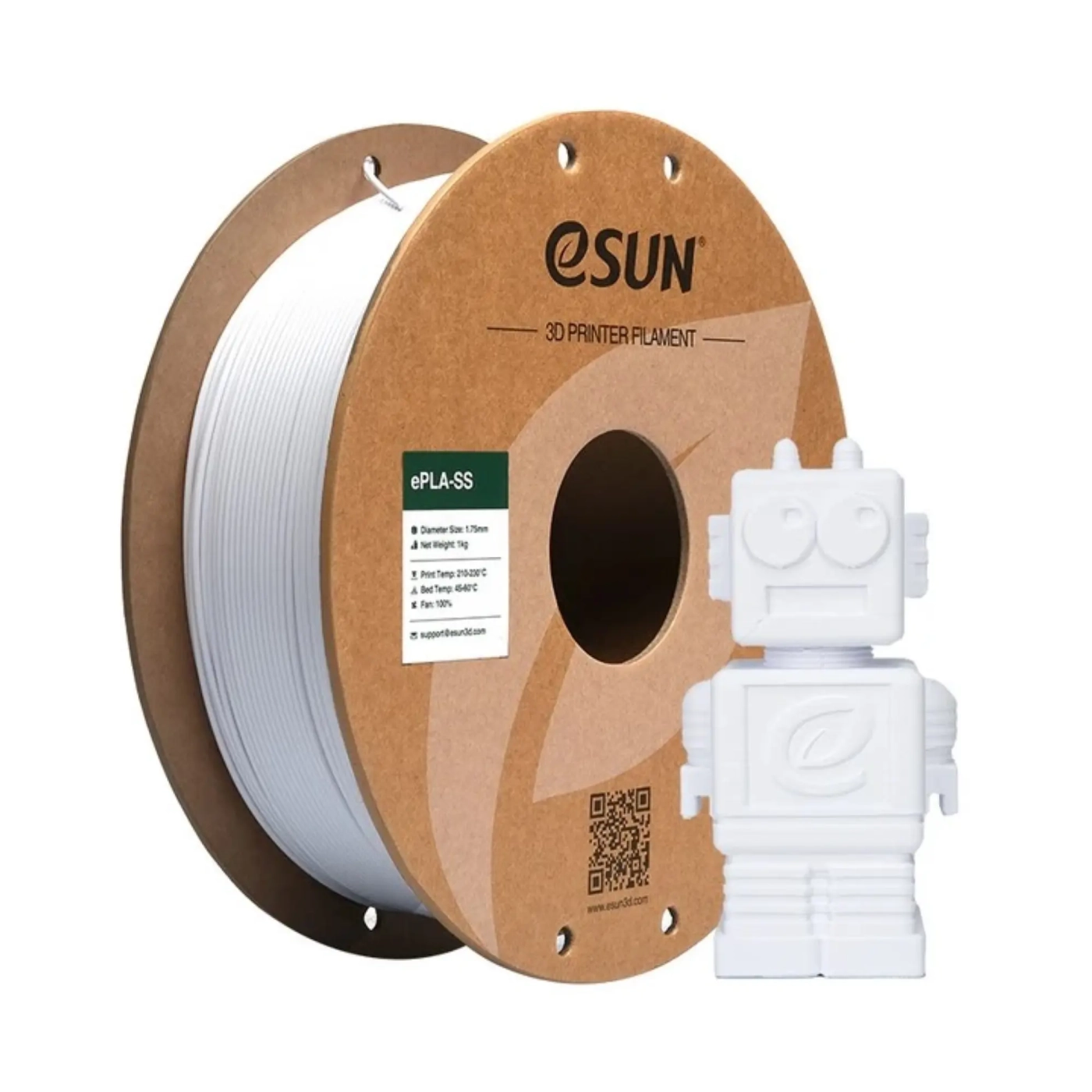 Купити ePLA-SS Filament (пластик) для 3D принтера eSUN 1кг, 1.75мм, білий (ePLA-SS-P175W1) - фото 1