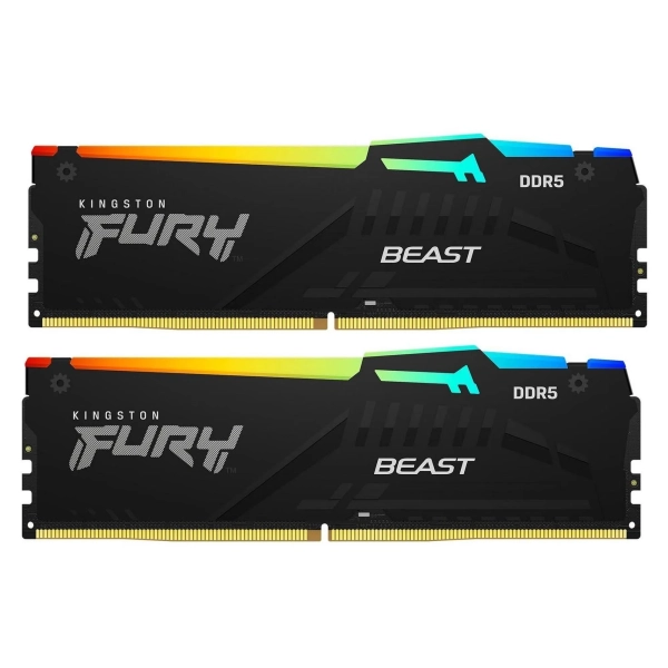 Купить Модуль памяти Kingston FURY Beast RGB Black DDR5-6000 16GB (2x8GB) (KF560C36BBEAK2-16) - фото 3