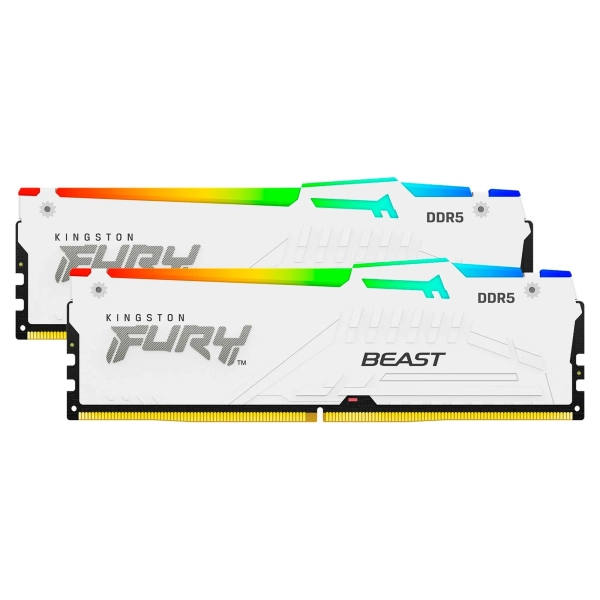 Купить Модуль памяти Kingston FURY Beast White RGB DDR5-5600 64GB (2x32GB) (KF556C40BWAK2-64) - фото 2