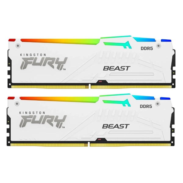 Купить Модуль памяти Kingston FURY Beast White RGB DDR5-5600 64GB (2x32GB) (KF556C40BWAK2-64) - фото 3
