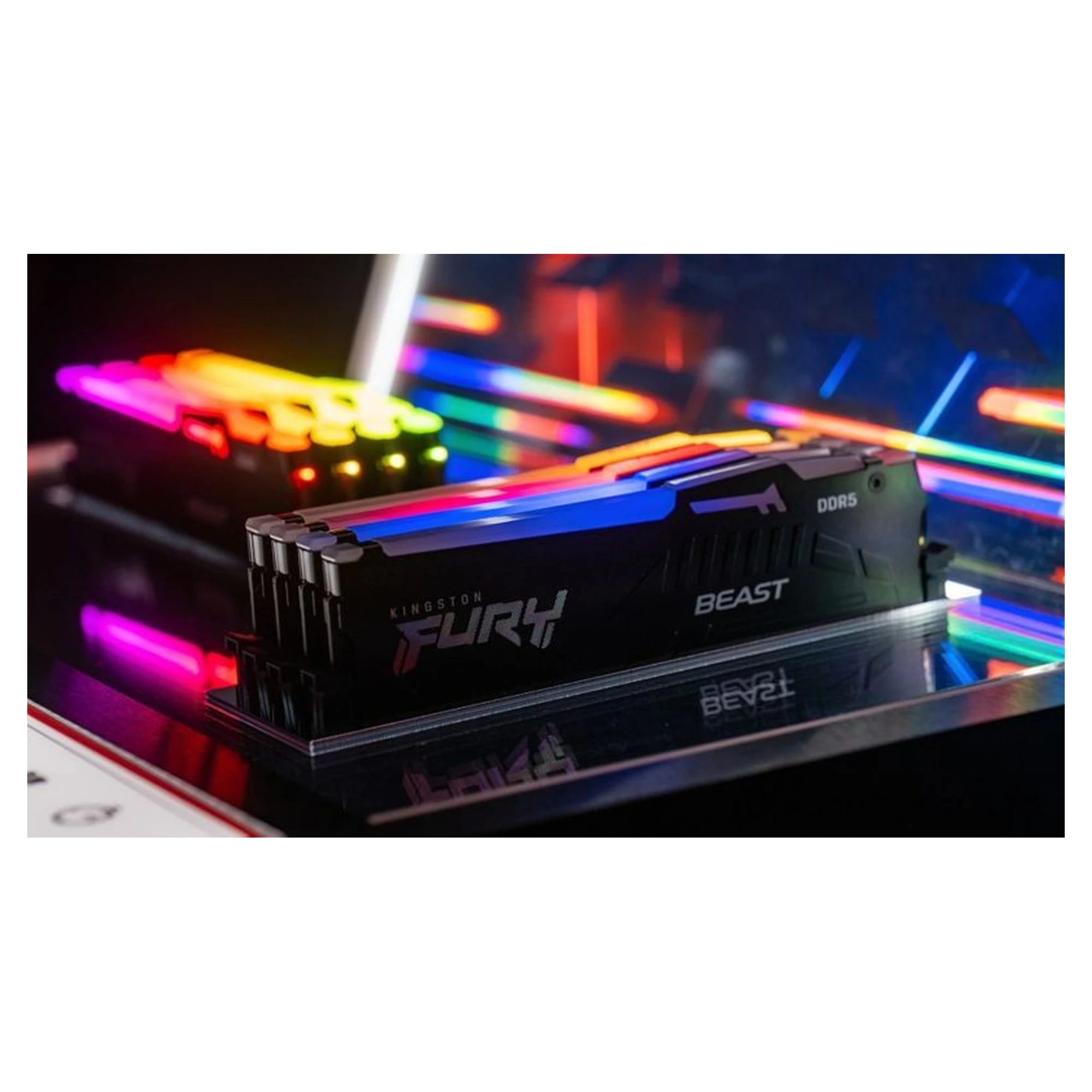 Купить Модуль памяти Kingston FURY Beast Black RGB DDR5 6400 32GB (2x16GB) (KF564C32BBEAK2-32) - фото 4