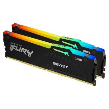 Купить Модуль памяти Kingston FURY Beast Black RGB DDR5-6000 32GB (2x16GB) (KF560C30BBEAK2-32) - фото 1