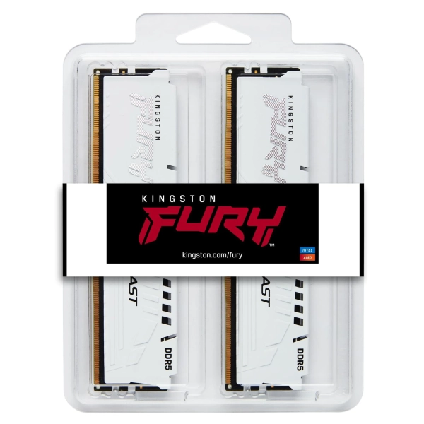 Купить Модуль памяти Kingston FURY Beast White DDR5 6400 32GB (2x16GB) (KF564C32BWK2-32) - фото 3