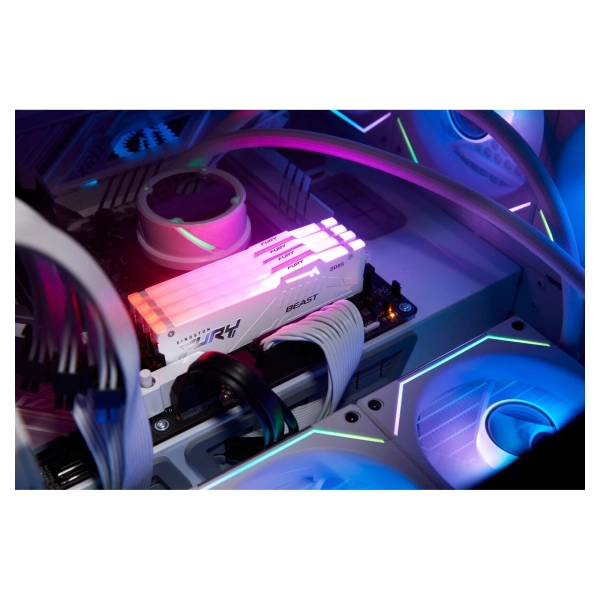 Купить Модуль памяти Kingston FURY Beast White RGB DDR5 6400 64GB (2x32GB) (KF564C32BWAK2-64) - фото 4