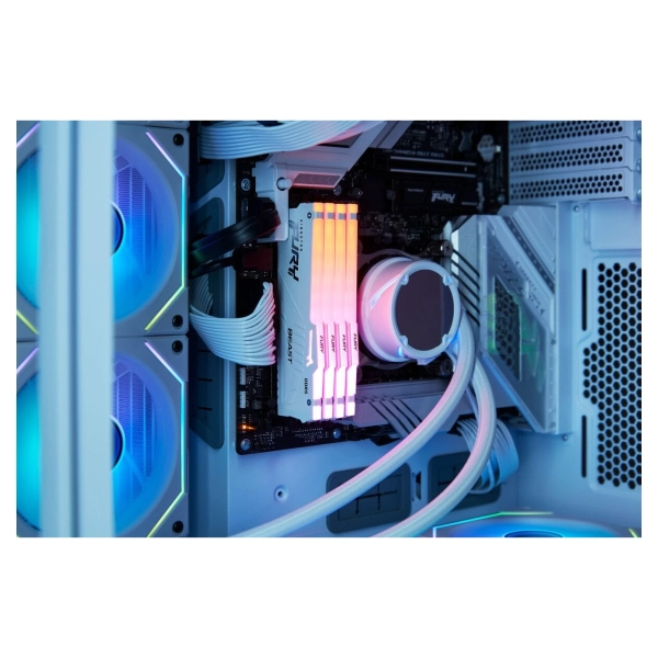 Купить Модуль памяти Kingston FURY Beast White RGB DDR5 6400 64GB (2x32GB) (KF564C32BWAK2-64) - фото 5