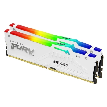 Купить Модуль памяти Kingston FURY Beast White RGB DDR5-6000 32GB (2x16GB) (KF560C30BWEAK2-32) - фото 1