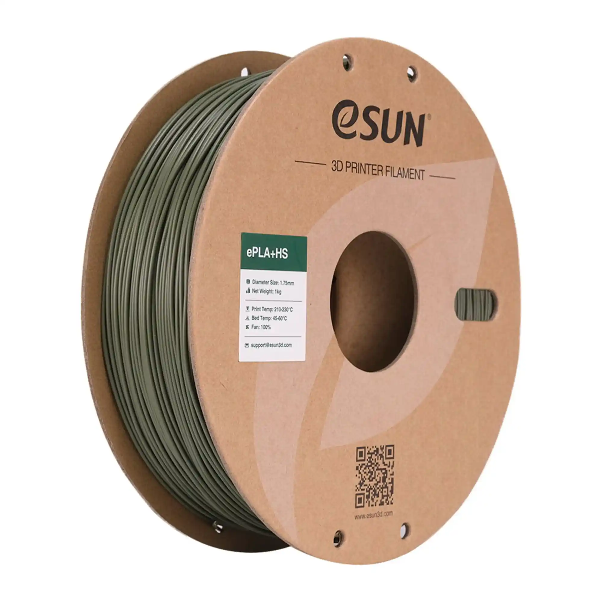 Купити ePLA Plus HS Filament (пластик) для 3D принтера Esun 1кг, 1.75мм, оливковий (EPLA+HS-P175OG1) - фото 1