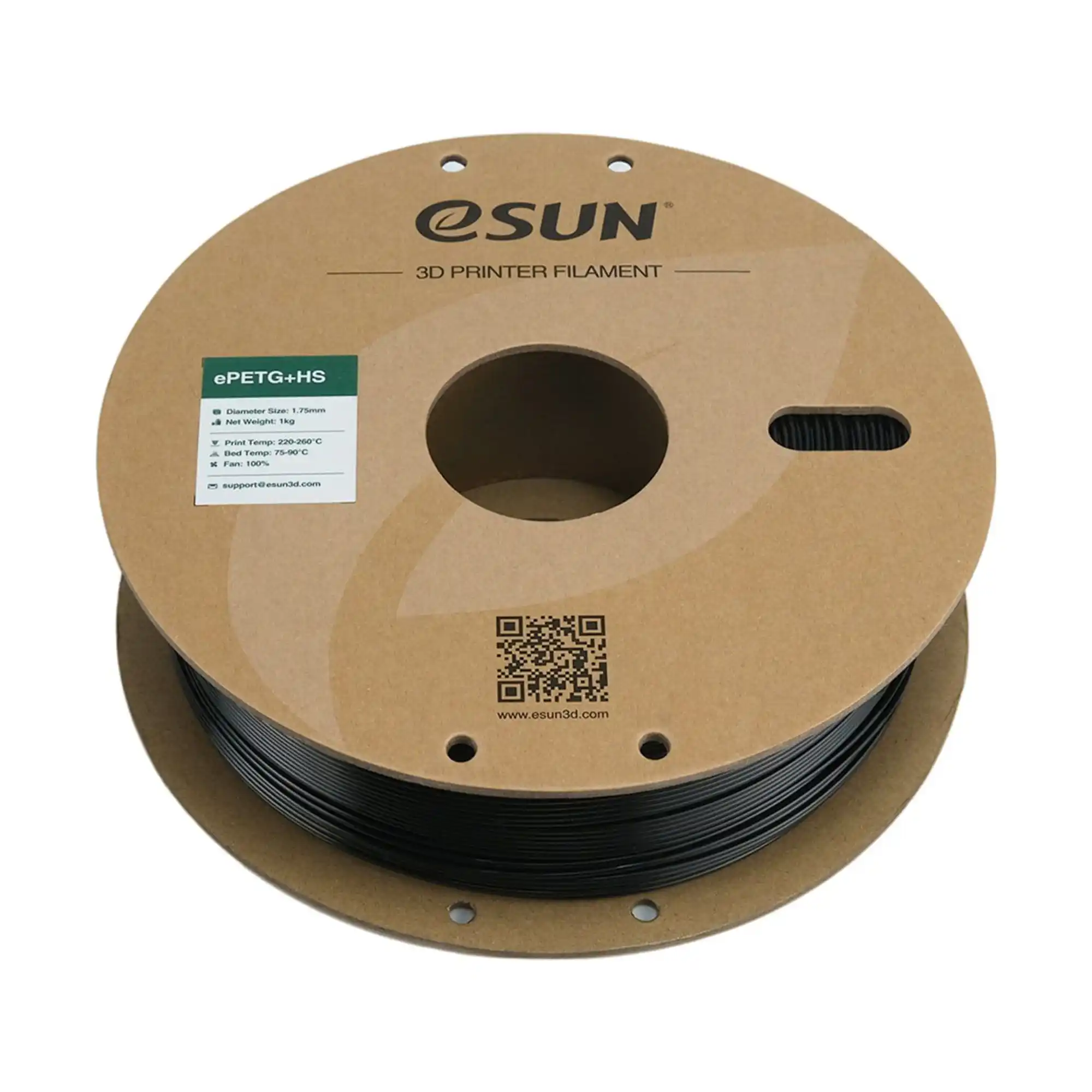 Купить ePETG+HS Filament (пластик) для 3D принтера Esun 1кг, 1.75мм, черный (ePETG+HS-175SB1) - фото 3