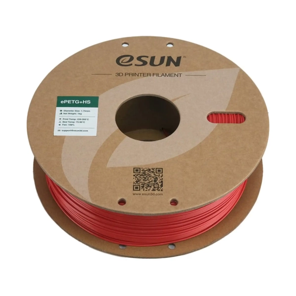 Купити ePETG+HS Filament (пластик) для 3D принтера Esun 1кг, 1.75мм, пожежно-червоний (ePETG+HS-175FR1) - фото 3