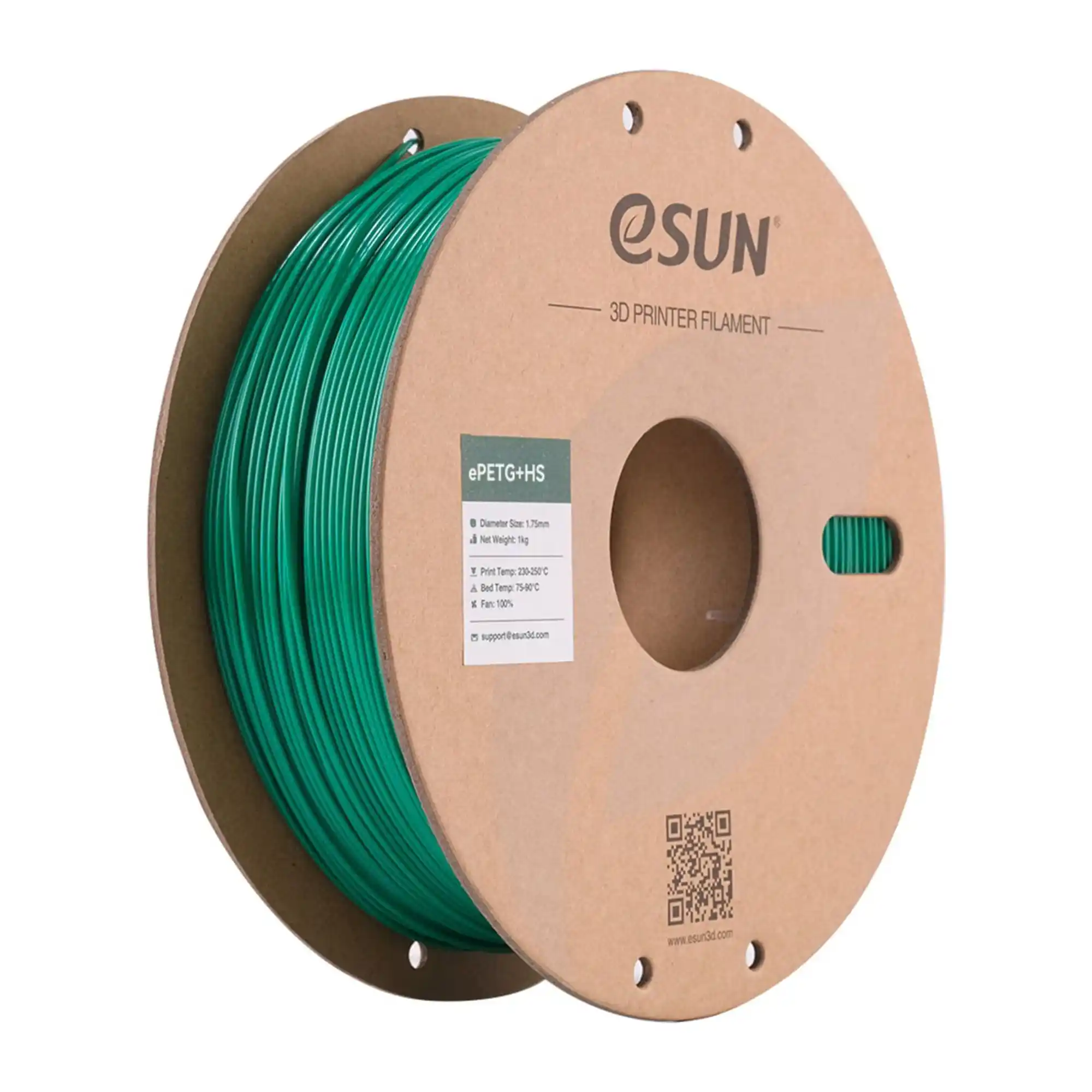 Купити ePETG+HS Filament (пластик) для 3D принтера Esun 1кг, 1.75мм, зелений (ePETG+HS-175SG1) - фото 1