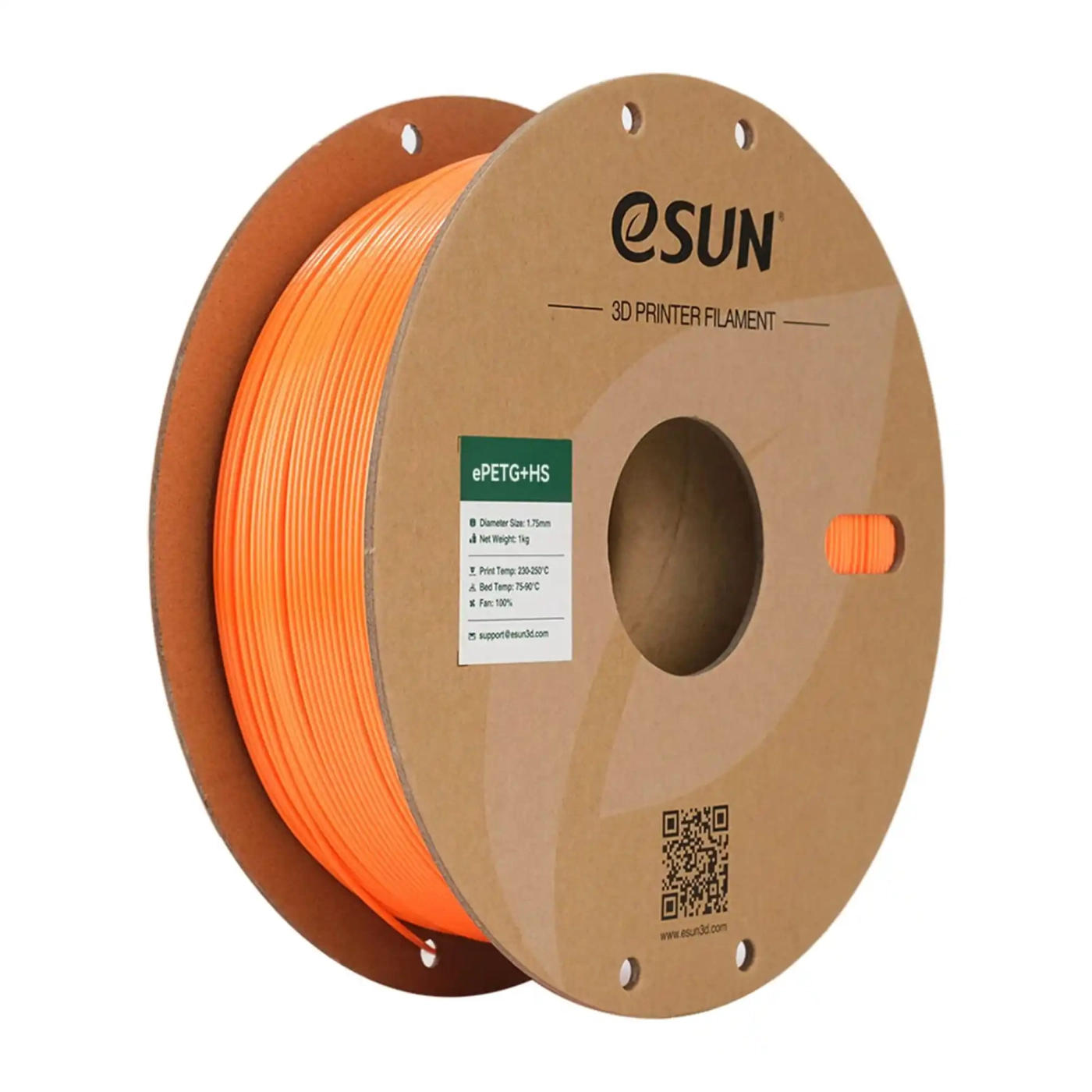 Купити ePETG+HS Filament (пластик) для 3D принтера Esun 1кг, 1.75мм, помаранчевий (ePETG+HS-175SO1) - фото 1