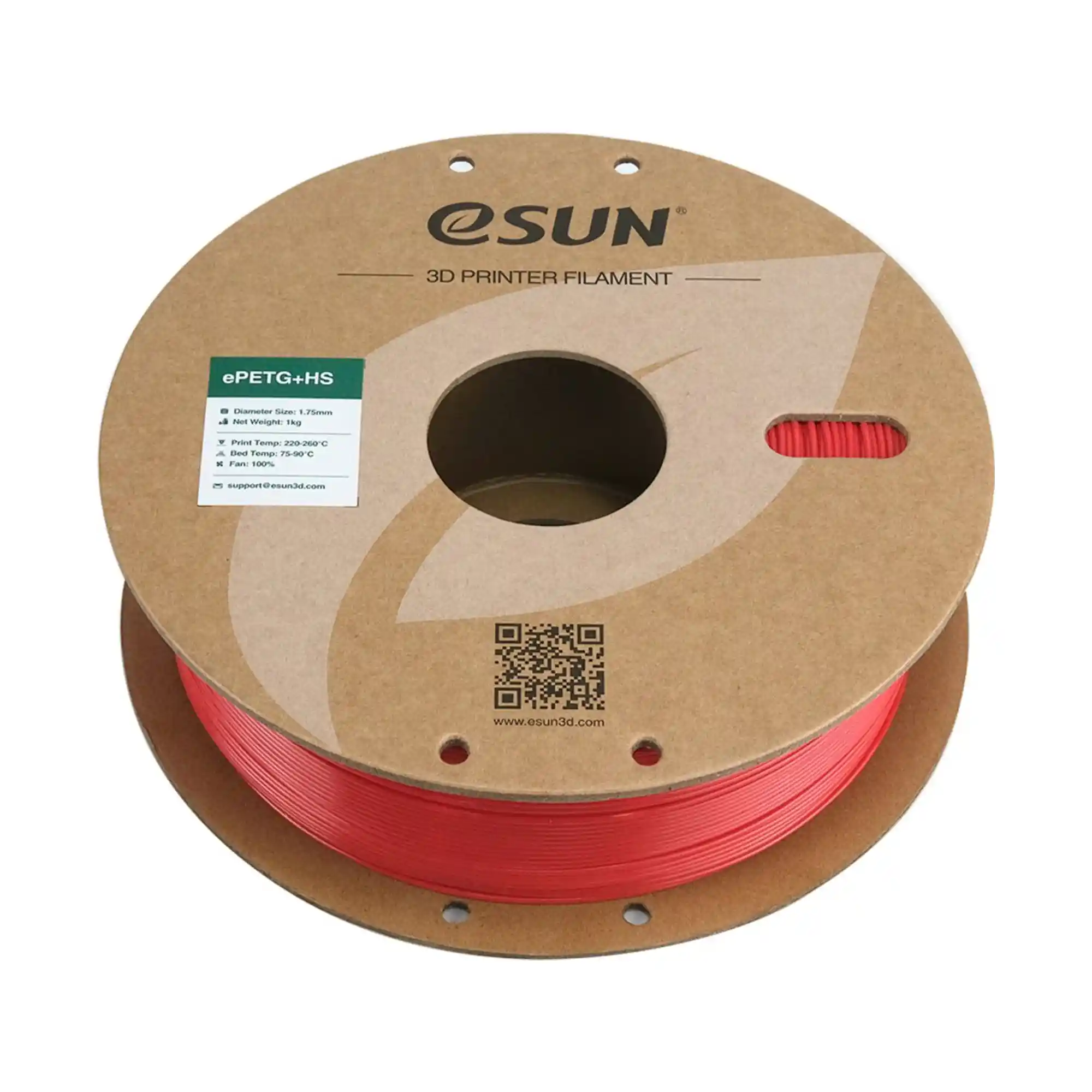 Купити ePETG+HS Filament (пластик) для 3D принтера Esun 1кг, 1.75мм, червоний (ePETG+HS-175SR1) - фото 3