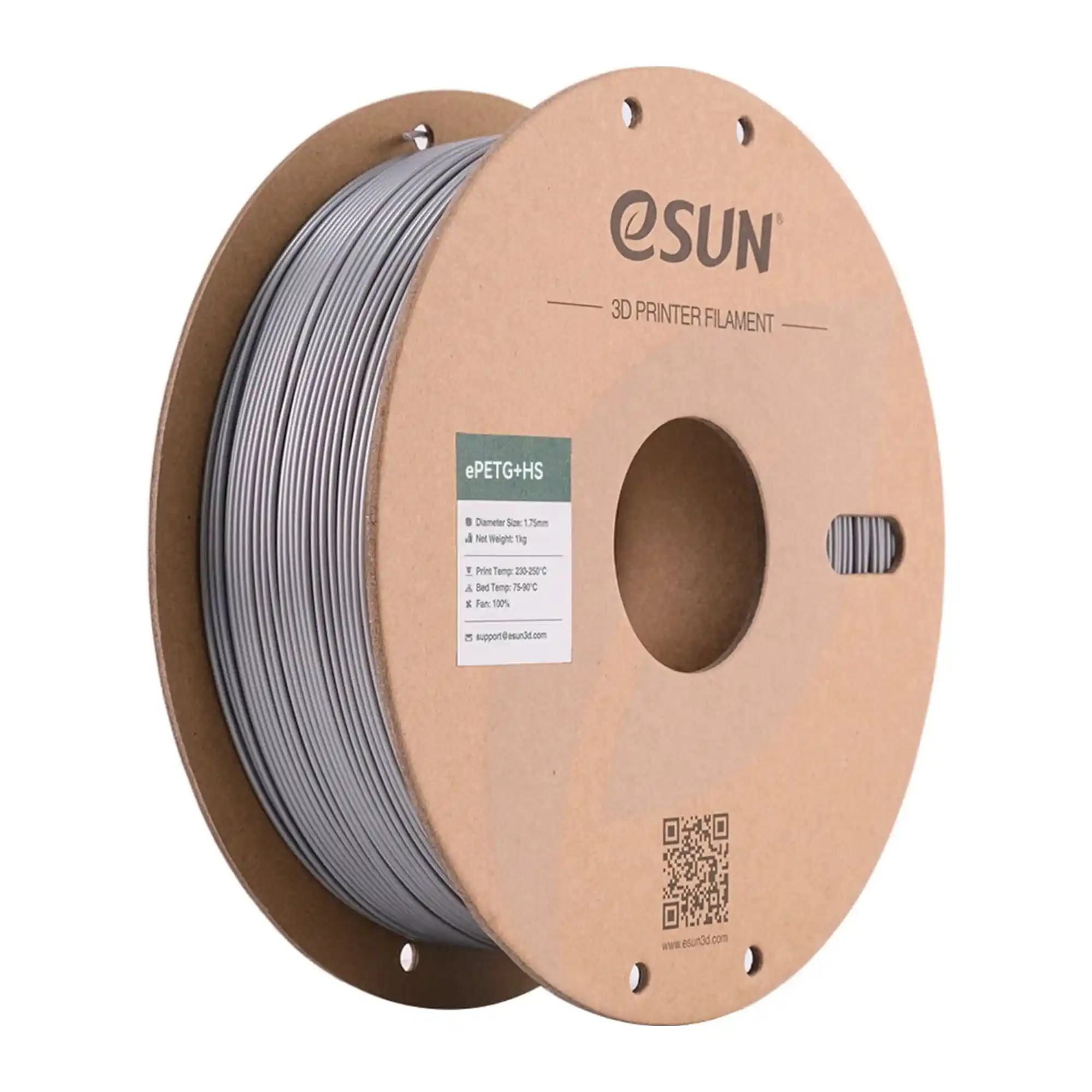 Купити ePETG+HS Filament (пластик) для 3D принтера Esun 1кг, 1.75мм, сріблястий (ePETG+HS-175SS1) - фото 1